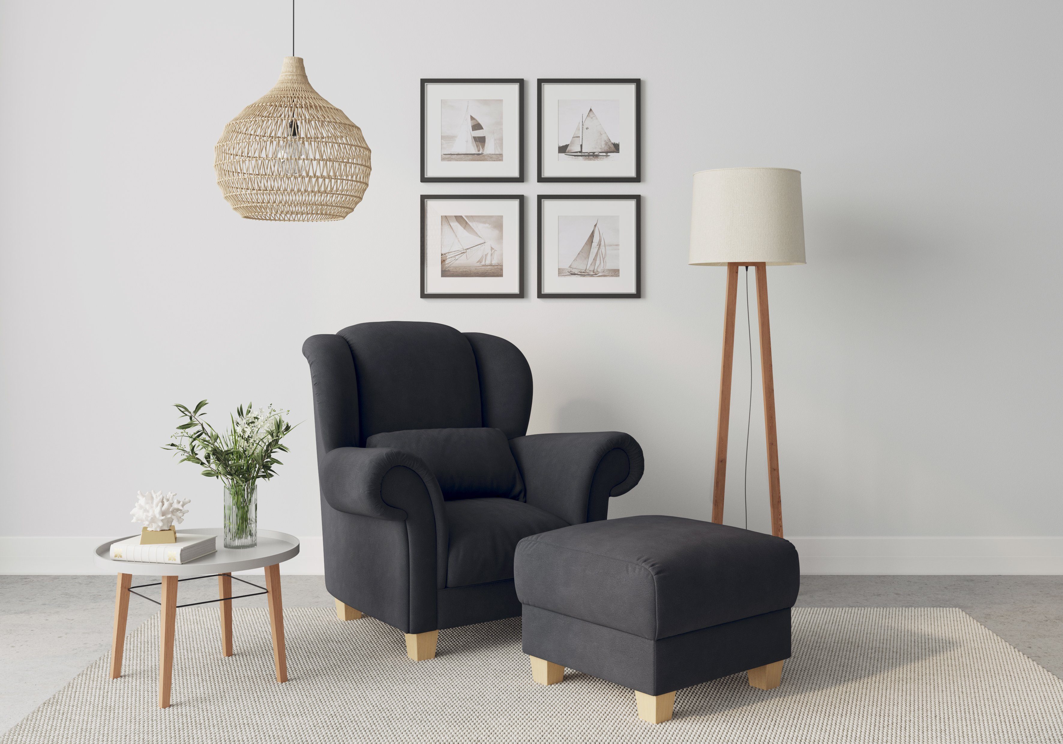 Home affaire Ohrensessel »Queenie Ohrenseesel« (1-St), mit softem, weichem Sitzkomfort und zeitlosem Design