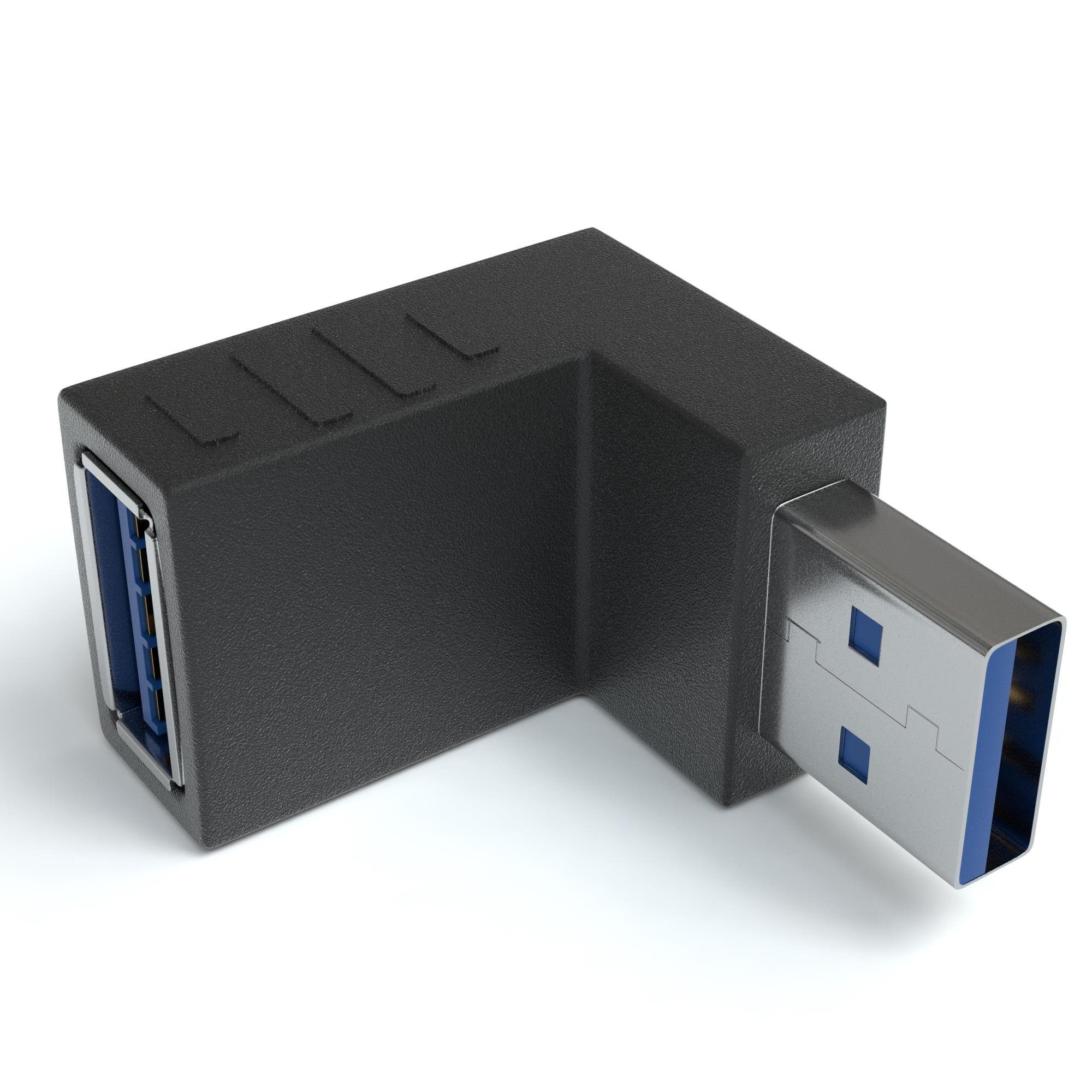 JAMEGA USB 3.0 Winkel Adapter 270° Grad Winkeladapter A Stecker zu A Buchse USB-Adapter