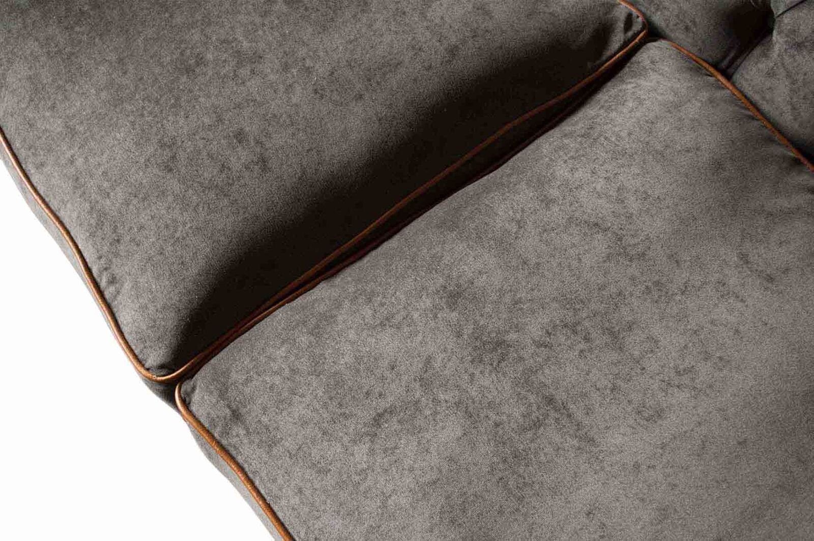 Grau Chesterfield Design Sofa Design JVmoebel Grau Polster Stoff Couch 3 Polster Sofa Polster Sitzer Chesterfield Polster Neu Sofa 3 Neu, Sitzer Couch Stoff