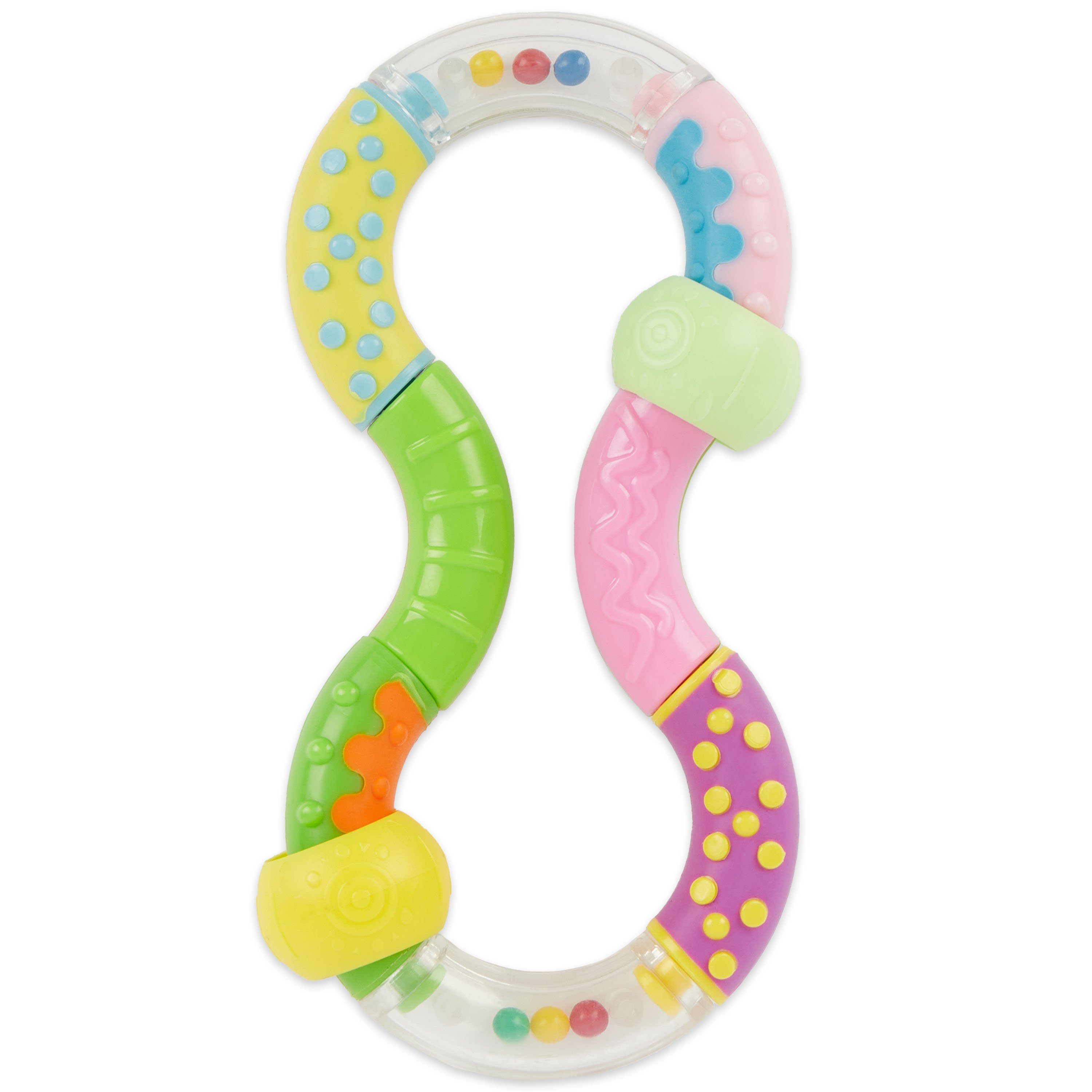 BIECO Greifspielzeug Bieco Ringrassel baby mit beweglichen Elementen Beissring Rasselring Baby Ringrassel Greifling Rassel Ring Rassel Motorikspielzeug Sensorik Spielzeug für Babys