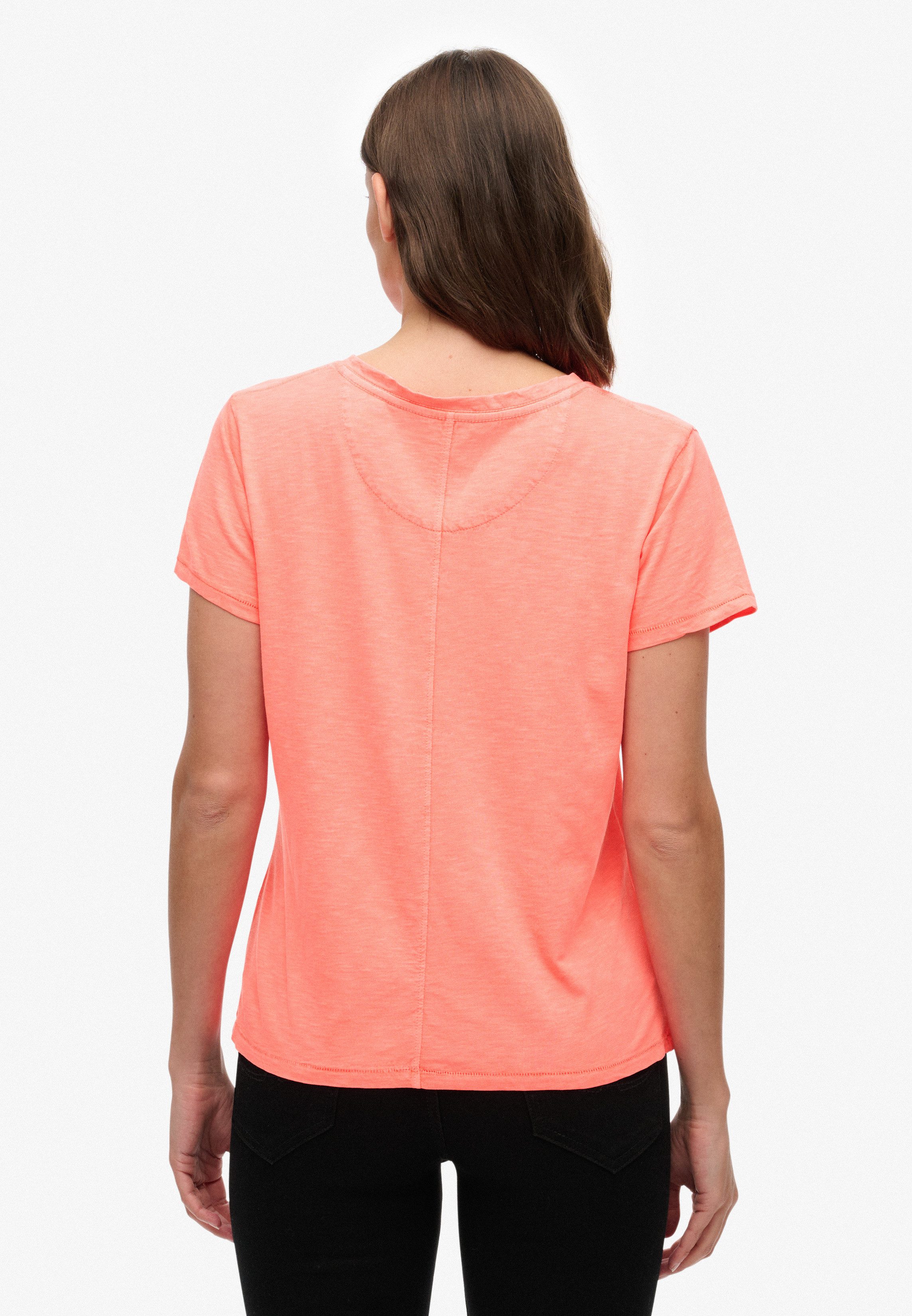 Superdry T-Shirt STUDIOS SLUB EMB VEE TEE Baumwollmischung, relaxed fit
