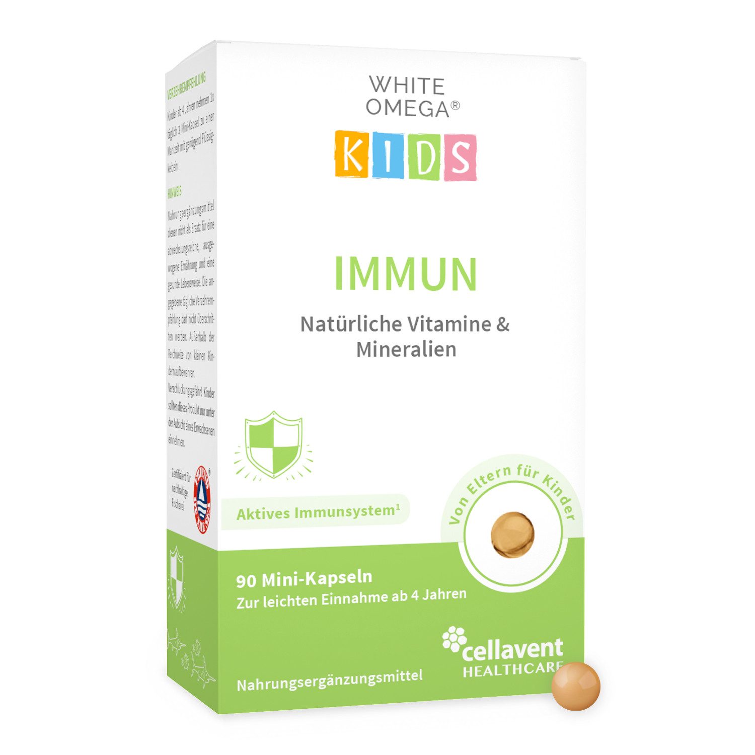 kindgesund Vitamine für Kinder Immunsystem - WHITE OMEGA® Kids Immun Kapseln