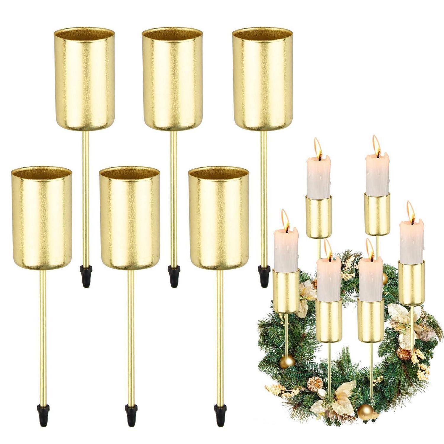 LuxusKollektion Kerzentülle Kerzenhalter Adventskranz Gold 6er Set (6 St)