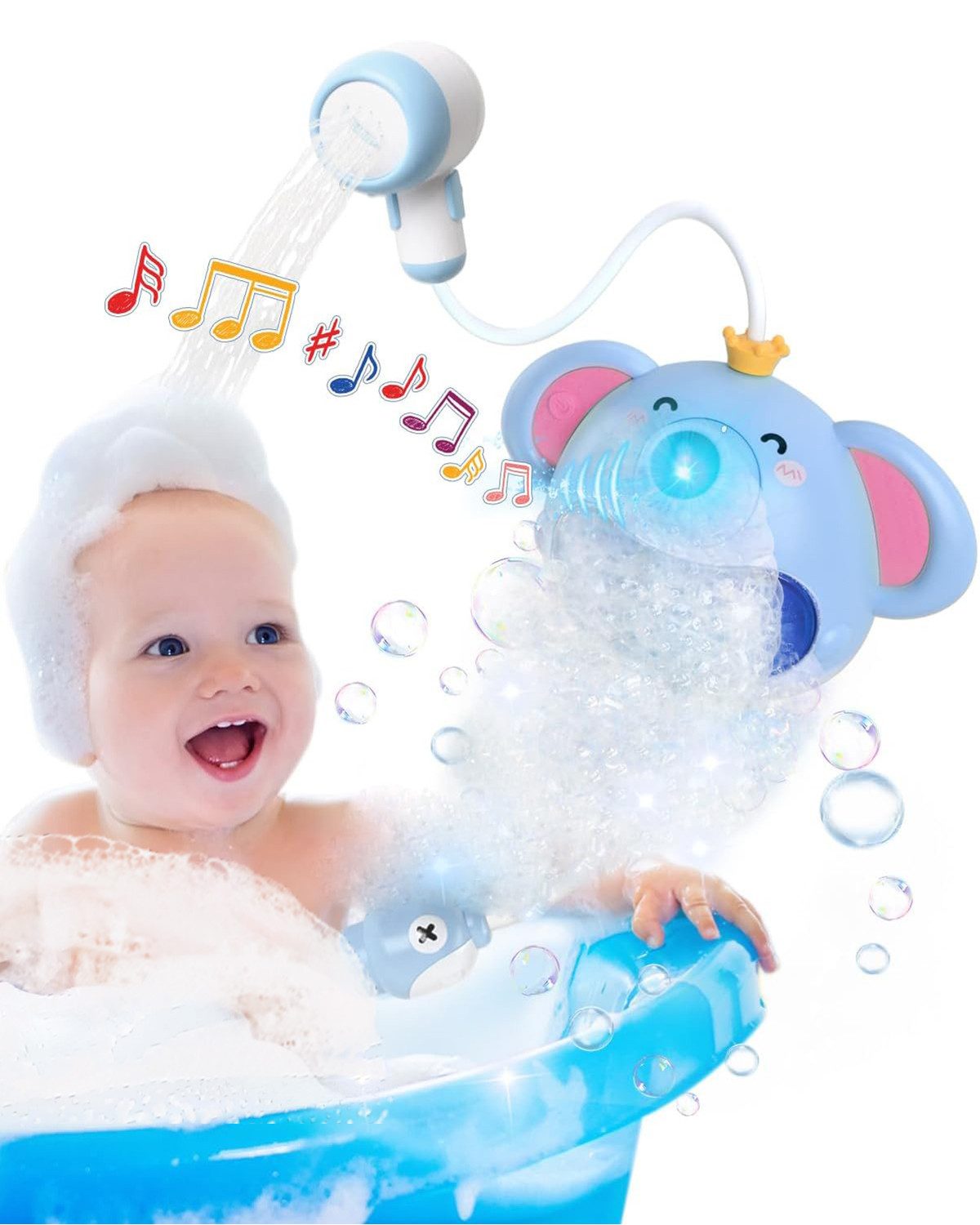 Xruiy Badespielzeug Elefanten-Seifenblasenmaschine mit LED & Musik, für Bab günstig online kaufen