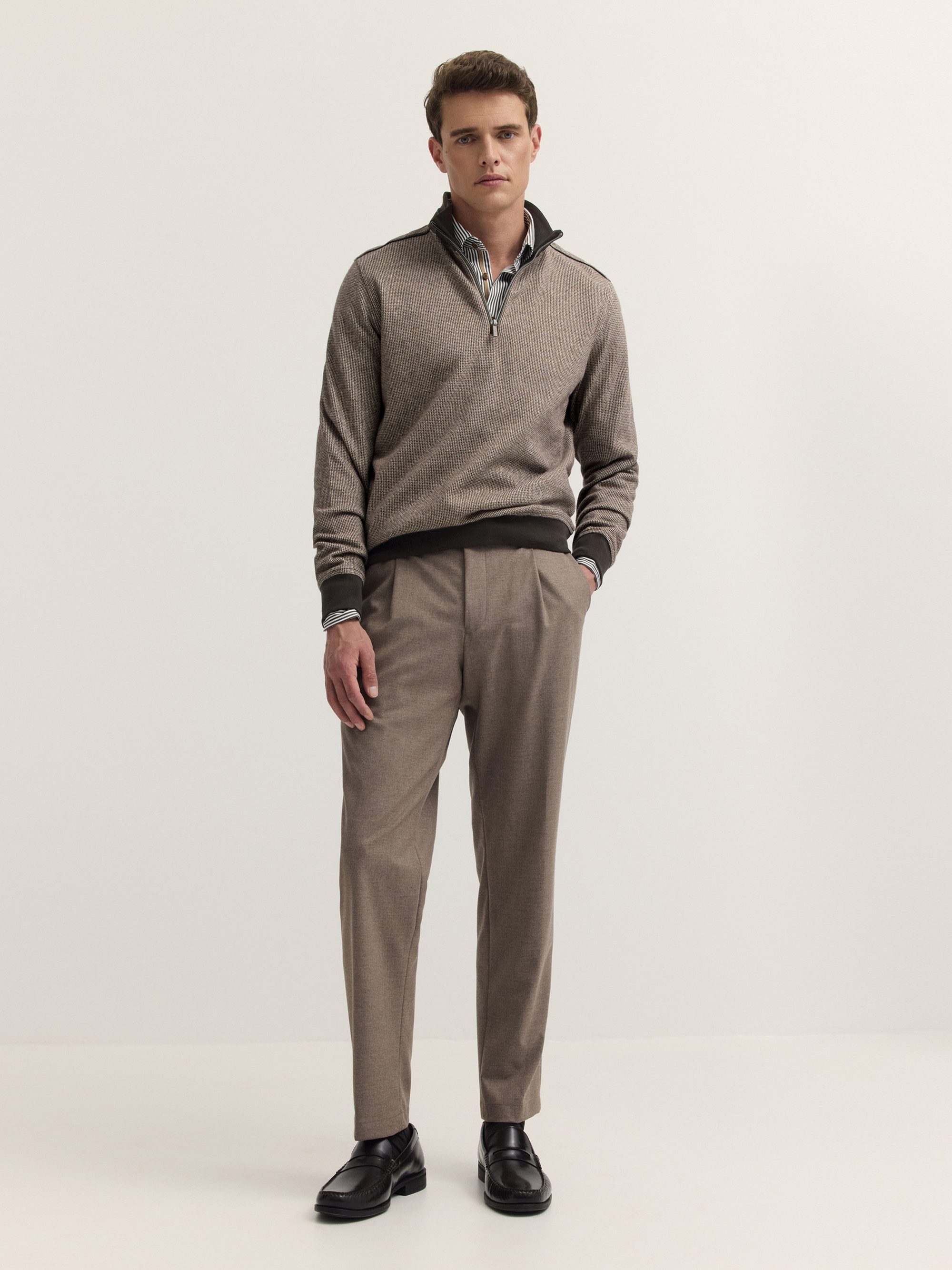 bugatti Troyer Modern Fit Modern Fit Baumwollmix Struktur