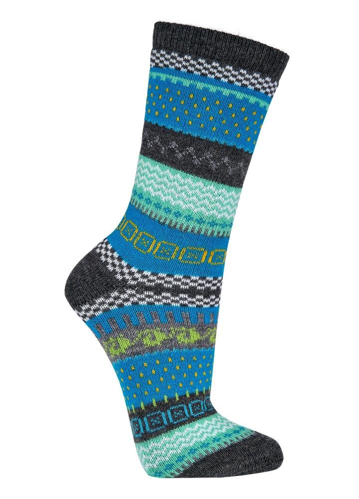 Norwegersocken 2 Paar Hygge-Socken mit Wolle, knallige Wintersocken für Sie & Ihn