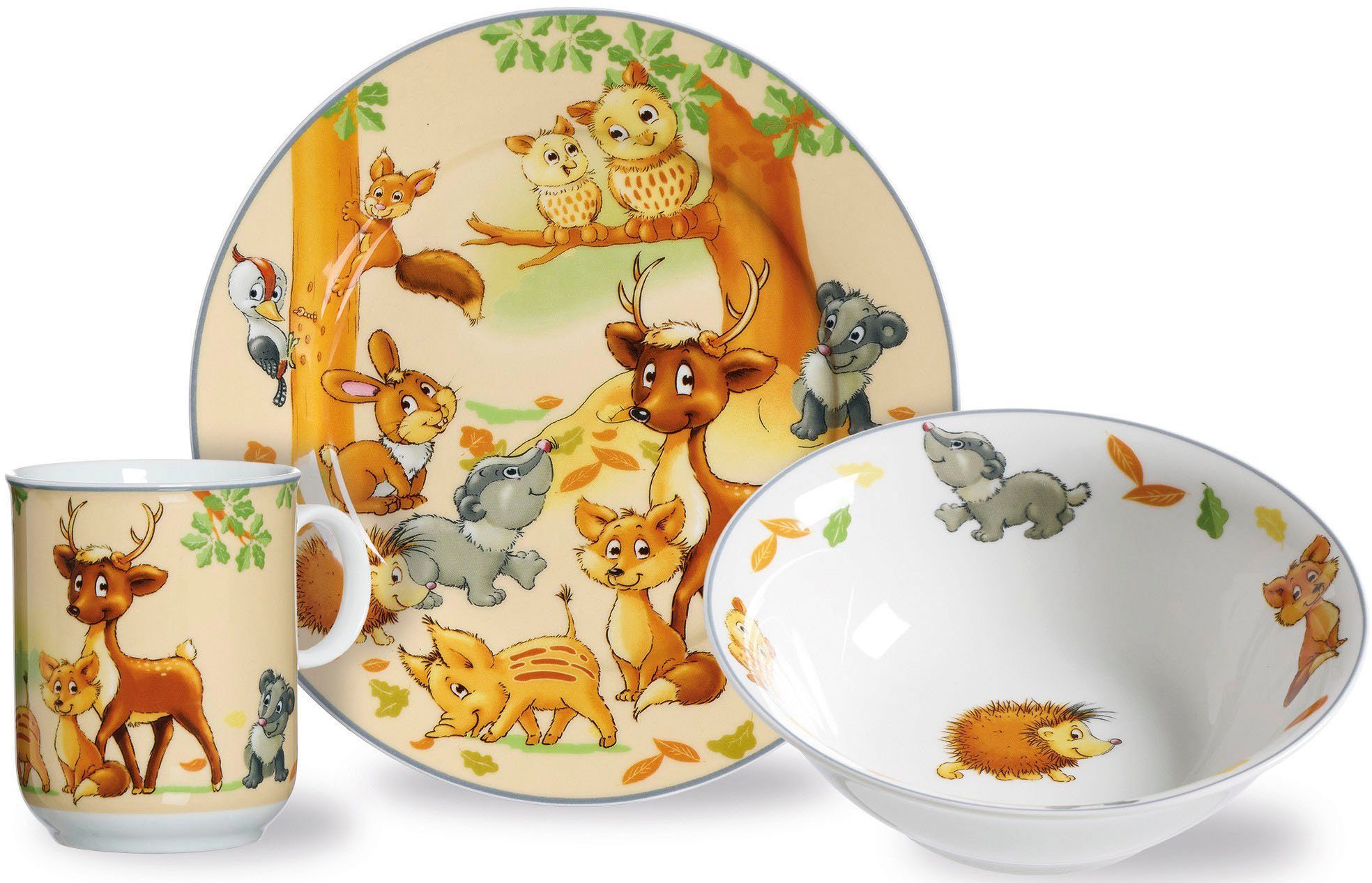 Kindergeschirr-Set Waldtiere