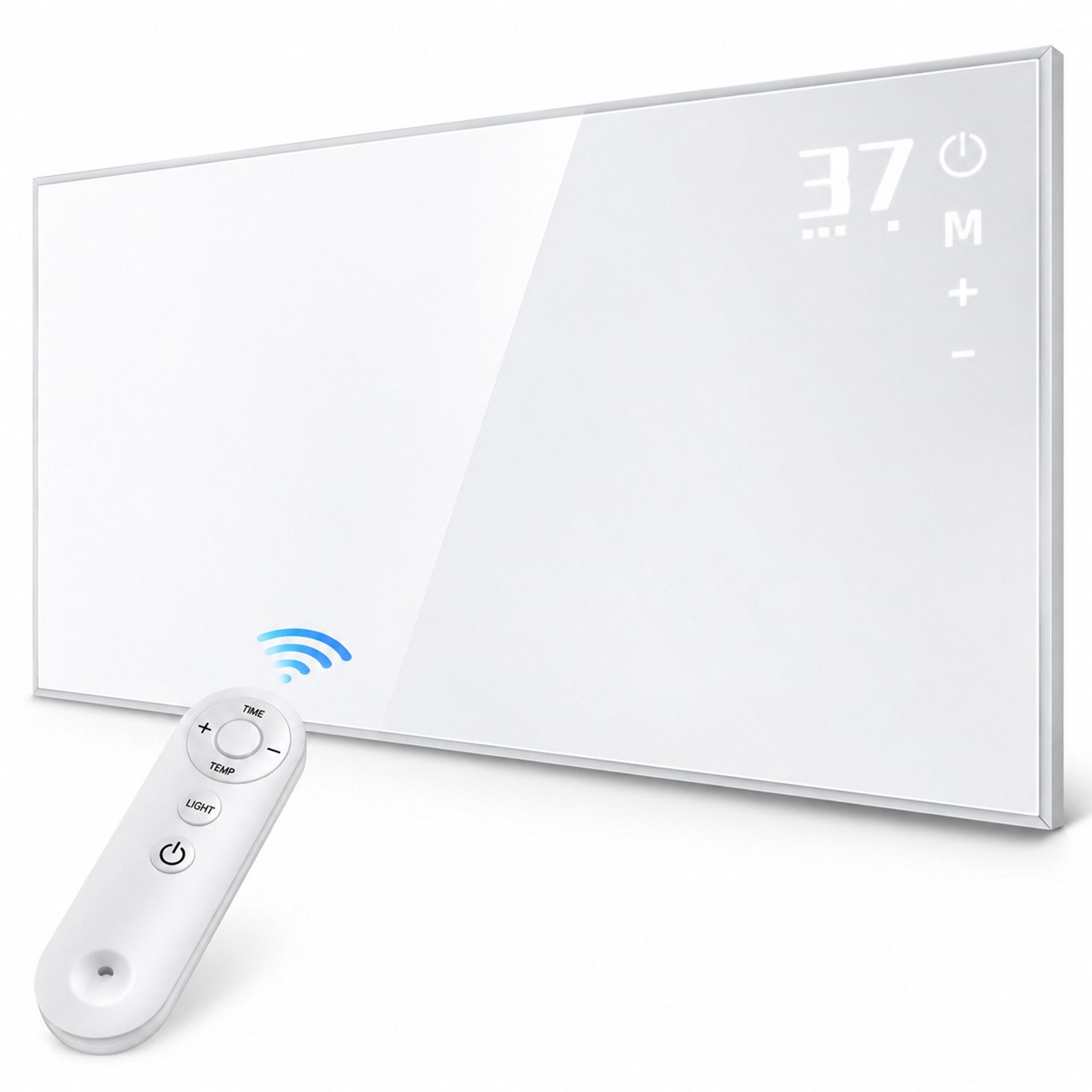 Ledklang Infrarotheizung Wandmontage 450W Thermostat sparsame Elektroheizung Fernbedienung, für Wohn & Schlafzimmer, weiß, flaches Design