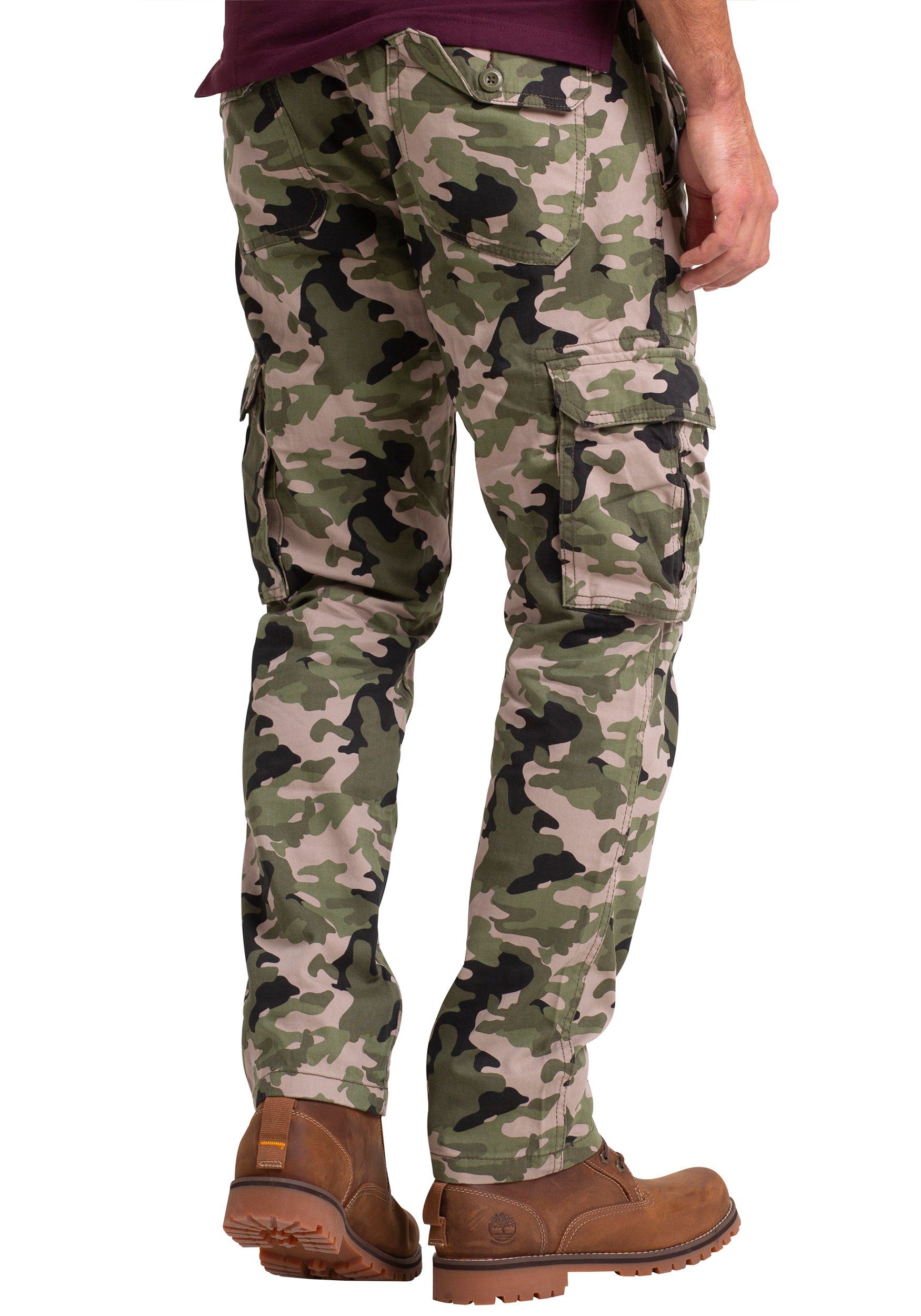 BlauerHafen Cargohose Mens Army Cargo Camouflage Hose Baumwolle Arbeitskleidung gerades Bein