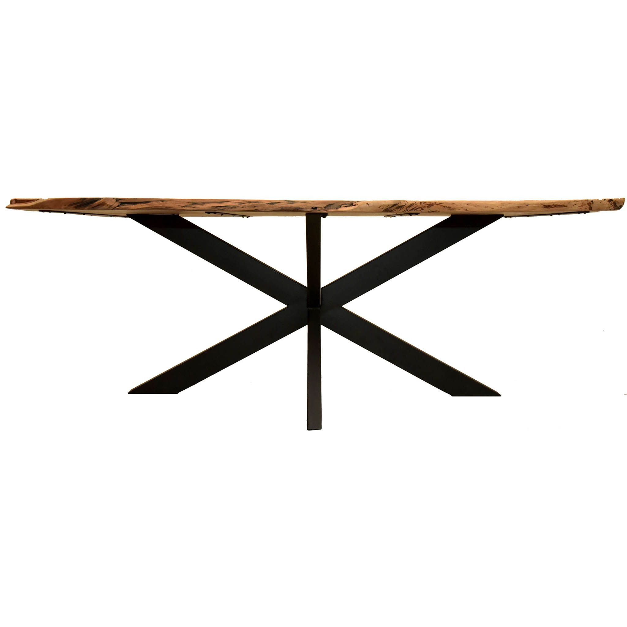 bene living Baumkantentisch Catania - 160 x 90 cm - Akazienholz (Indoor-Möbelset, 1-St., bis zu 6 Plätze), Massivholz - Gestell in Kreuz-Form - 35 mm Tischplatte