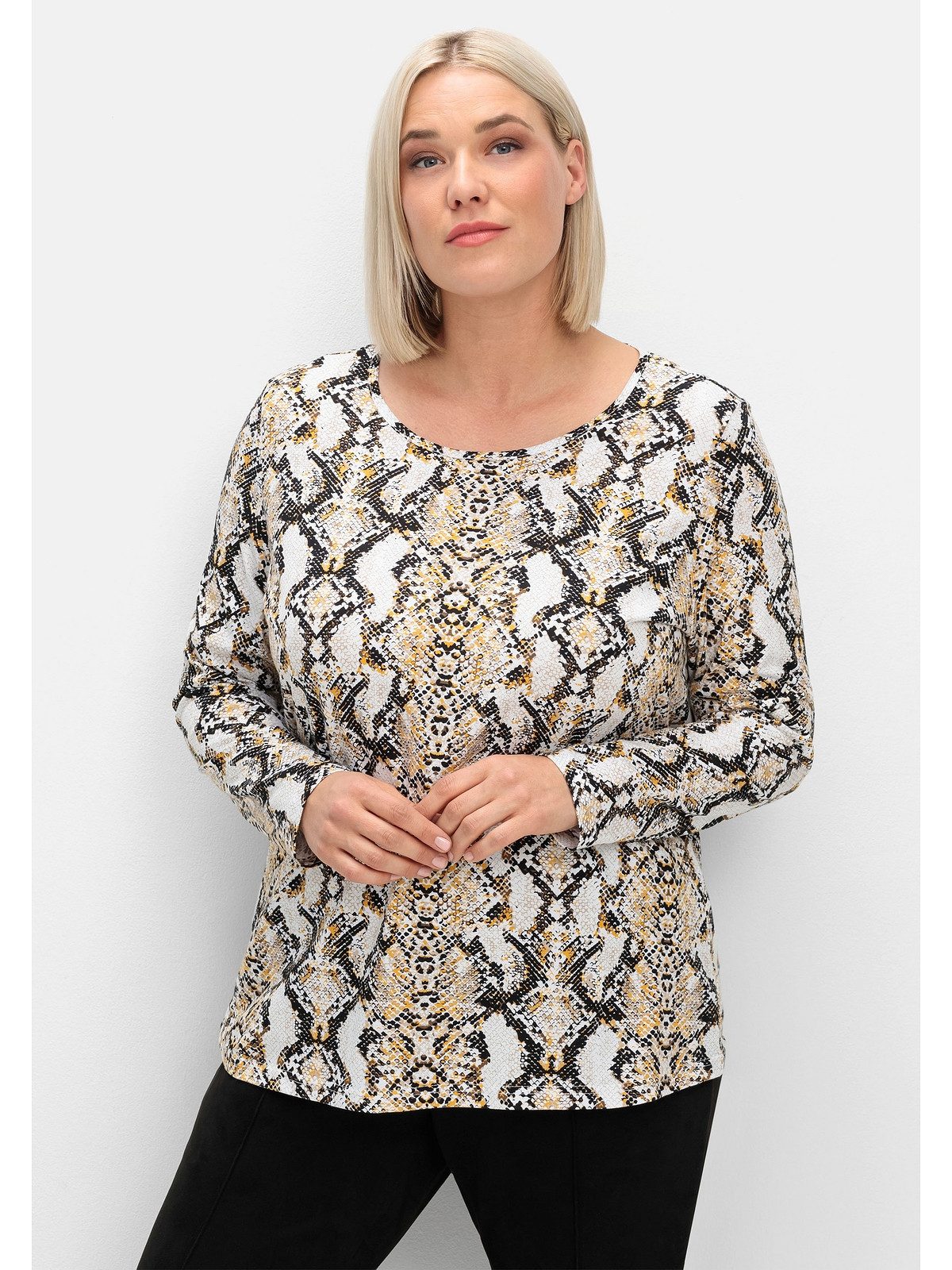 Sheego Langarmshirt Große Größen mit Animalprint günstig online kaufen