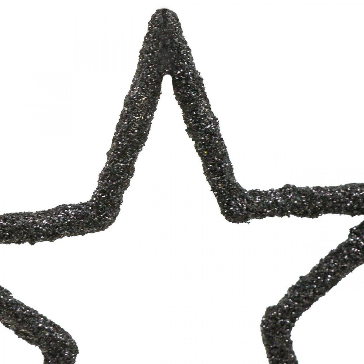 Florists Products Weihnachtsmann Streudeko Weihnachten Glitzersterne Schwarz Ø4cm Tischdeko, 120 Stück