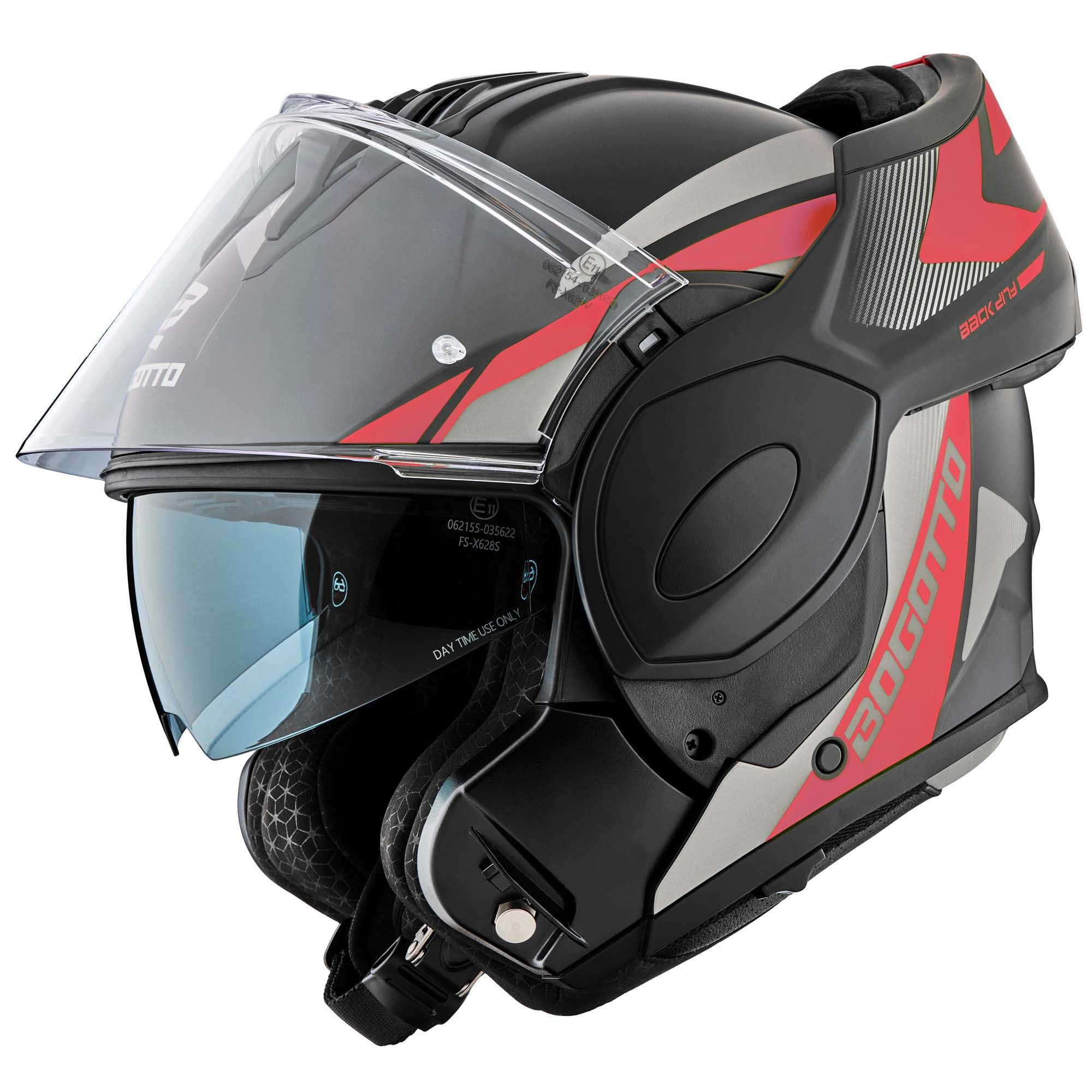 Bogotto Motorradhelm FS-X600 Atyr Klapphelm, vorbereitet für Kommunikationssystem,integriertes Sonnenvisier