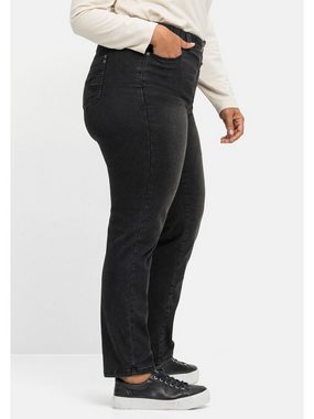 Sheego Stretch-Jeans Große Größen in Schlupfform mit V-Einsatz