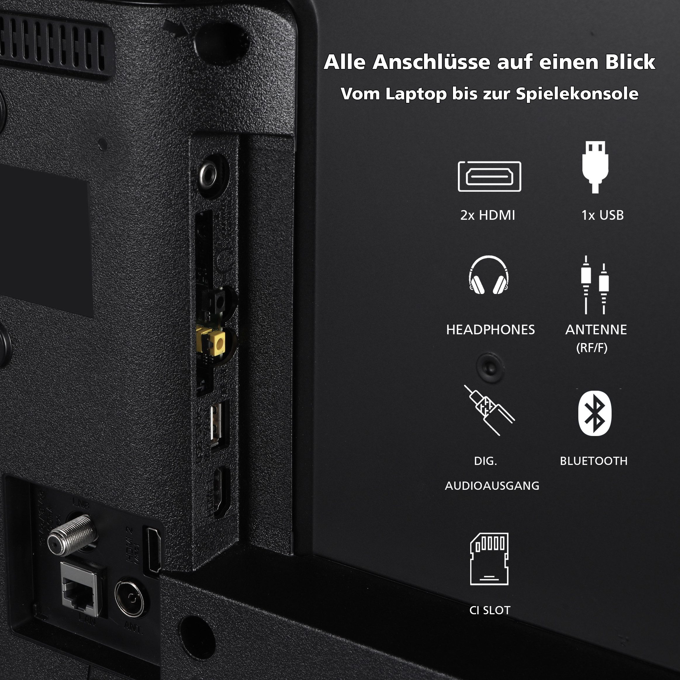 JVC LT-32VAH3355 LCD-LED Fernseher (80 cm/32 Zoll, HD-ready, Android TV, Smart TV, HDR, Triple-Tuner, Bluetooth, Google Play Store, 32 Zoll TV)