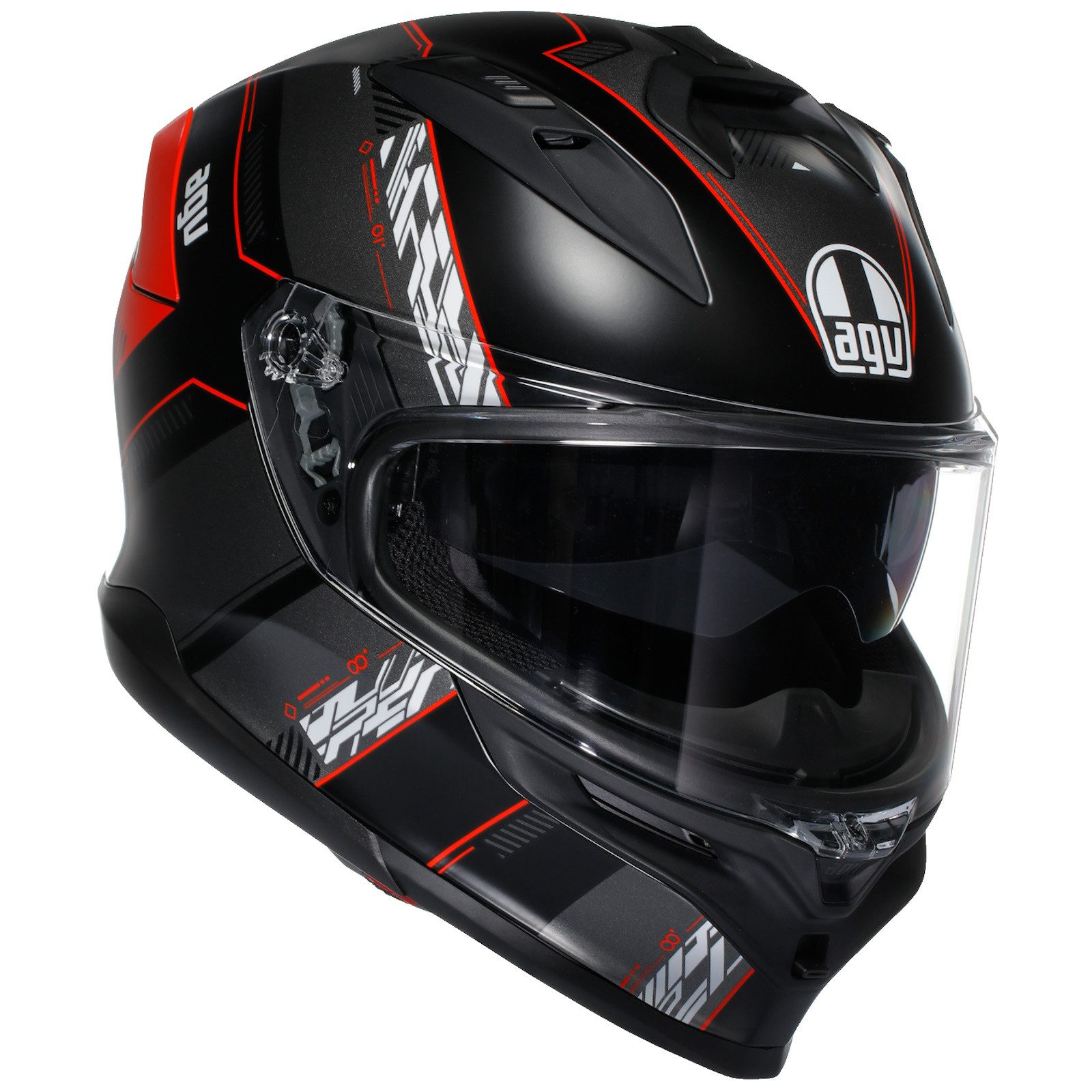AGV Motorradhelm AGV K7 Kyber Integralhelm Matt-Schwarz / Rot XXL (1er Set), integralhelm motorrad