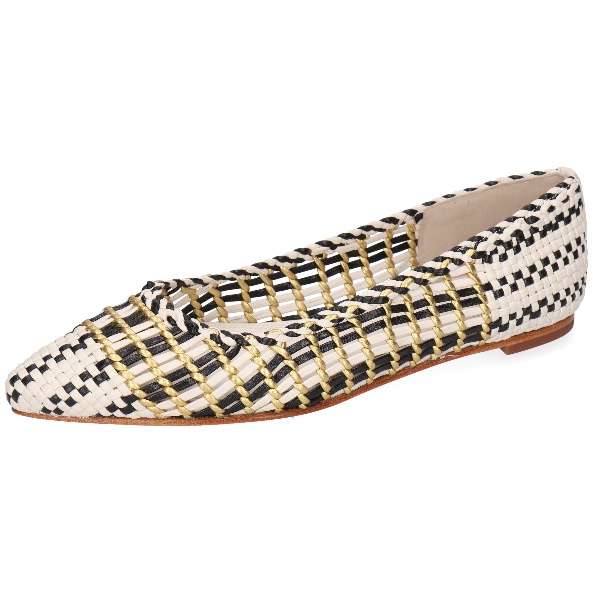 Melvin & Hamilton Fiora 2 Leder-Geflochtene Schuhe für Damen Ballerina Flache Absätze, Echtes Leder, Von Hand geflochten