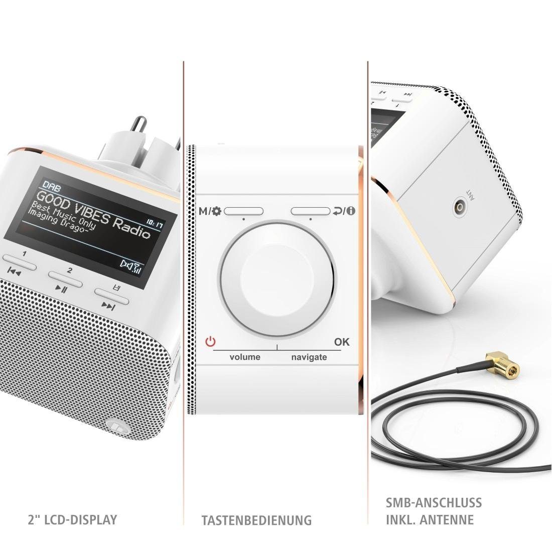 Hama Steckdosenradio, DAB Radio f. Digitalradio Bluetooth/FM (DAB) Steckdose, DR40BT-PlugIn