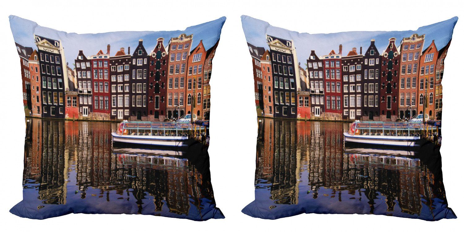 Kissenbezüge Modern Accent Doppelseitiger Digitaldruck, Abakuhaus (2 Stück), Amsterdam Traditionelle alte Häuser