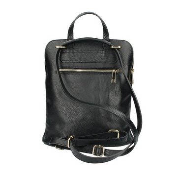 ITALYSHOP24 Rucksack Made in Italy Damen Leder Tasche Schultertasche, leichtgewicht Shopper, als Umhängetasche tragbar