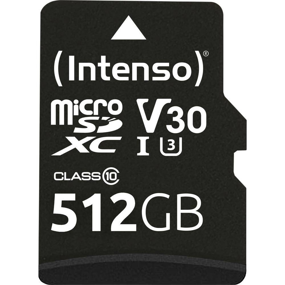 Intenso Professional miniSDXC-Karte Retail 512 GB Class 10, UHS-I U3, v30 Speicherkarte (Wasserfest, Temperaturbeständig)