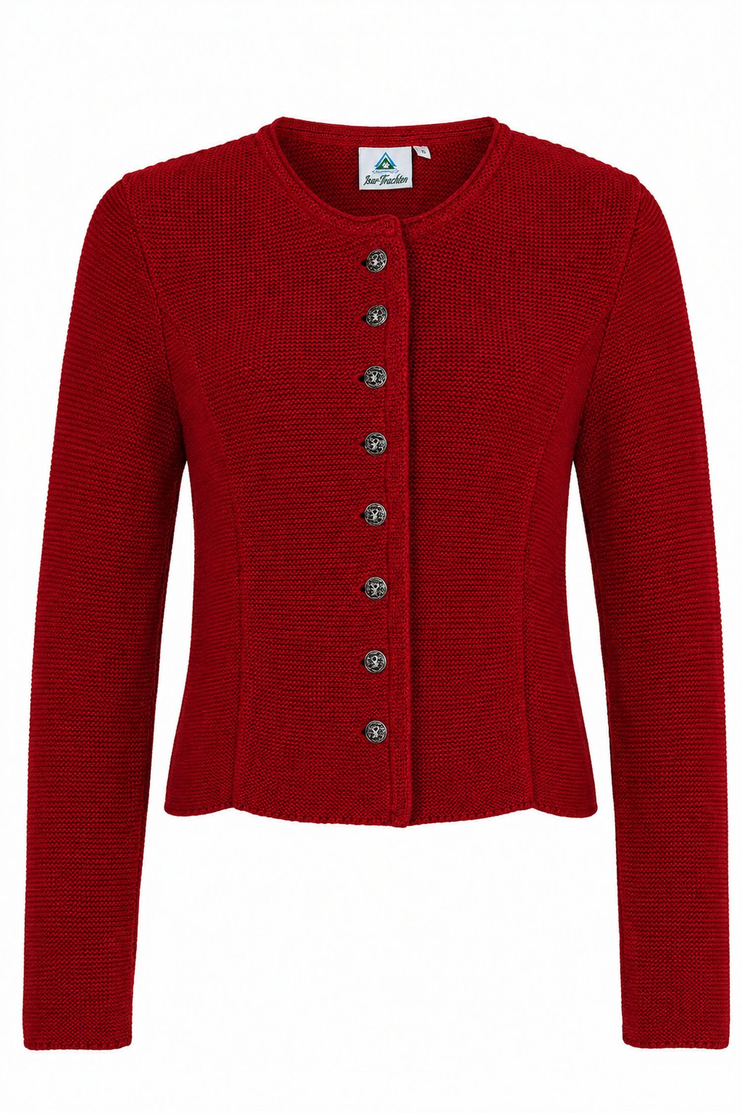 Isar-Trachten Trachtenstrickjacke Isar-Trachten Damen Strickjacke 'Saskia', Rot – Bild 2 von 3