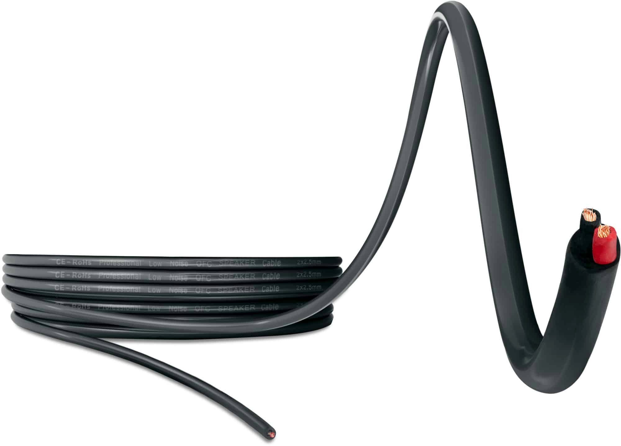 Pronomic BOXOE Lautsprecherkabel 2-adriges Lautsprecher-Rohkabel ohne Stecker Audio-Kabel, Rohkabel, (500 cm), professionelles OFC-Vollkupferkabel
