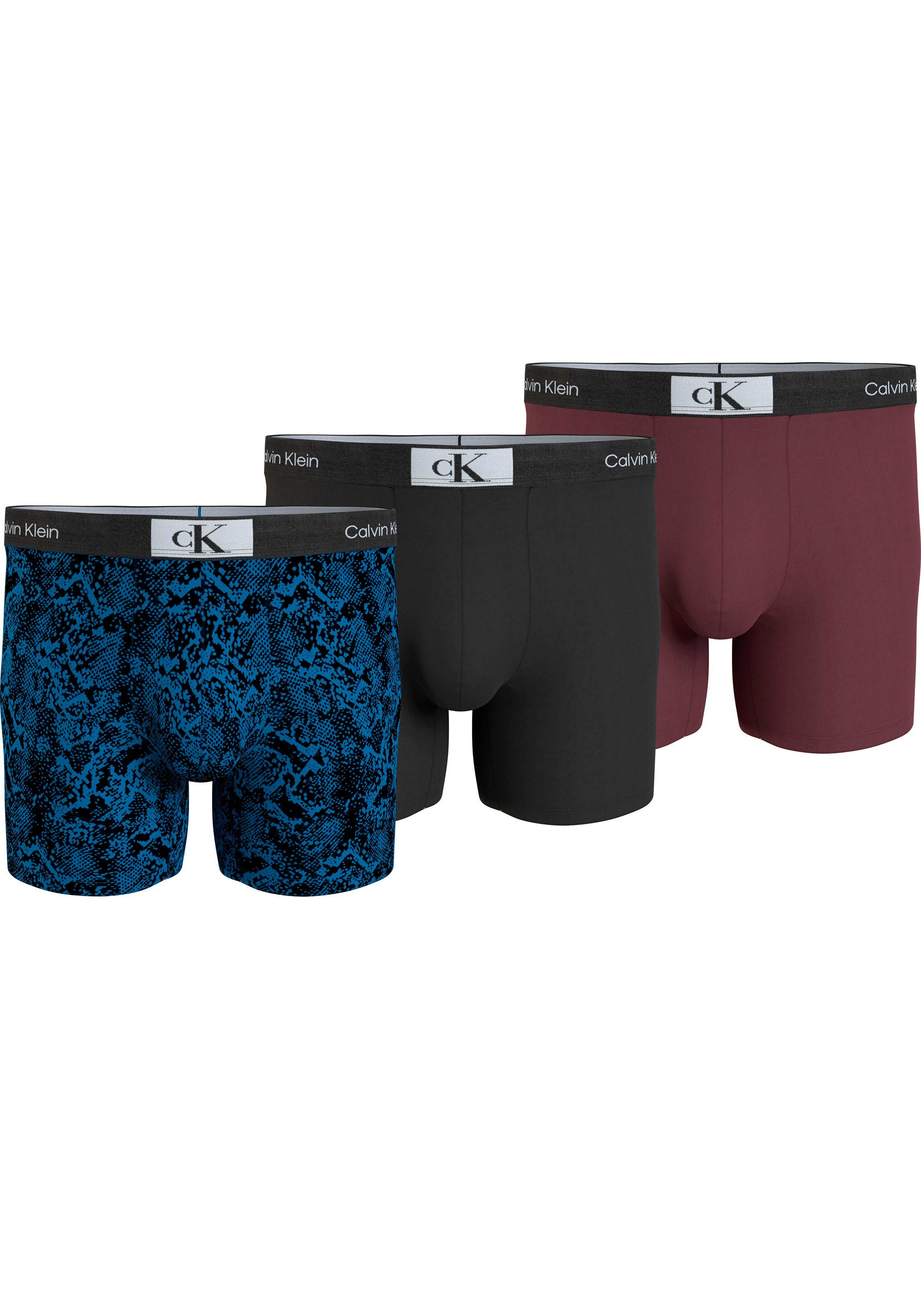 Klein (Packung, Logo-Elastikbund 3er-Pack) Boxershorts 3PK BOXER IDR_SN_BRILLIANT_BLU,_BL,_TWN_PT 3-St., Underwear mit Calvin BRIEF