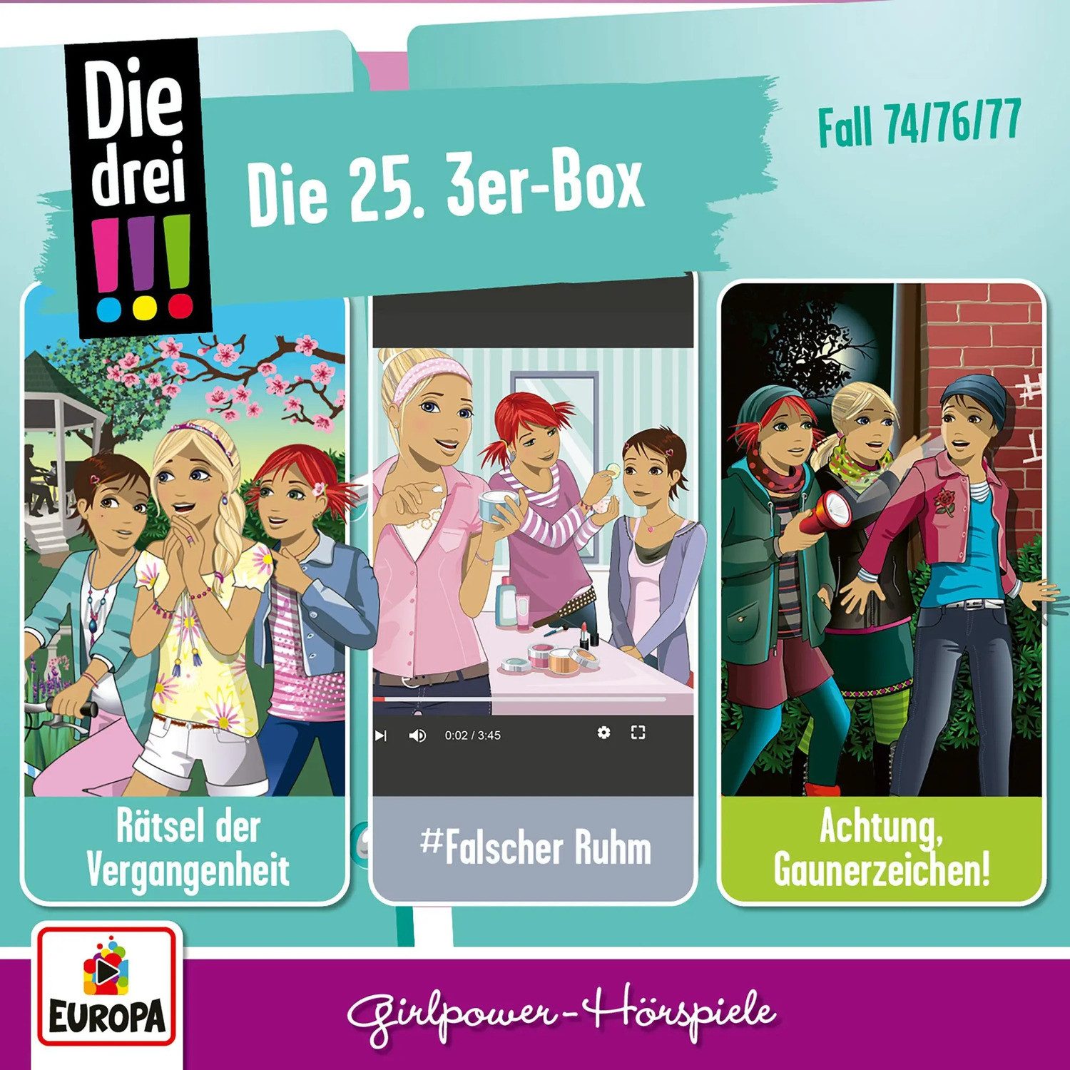 Hörspiel Die drei !!! 3er Box - Folgen 74,76,77