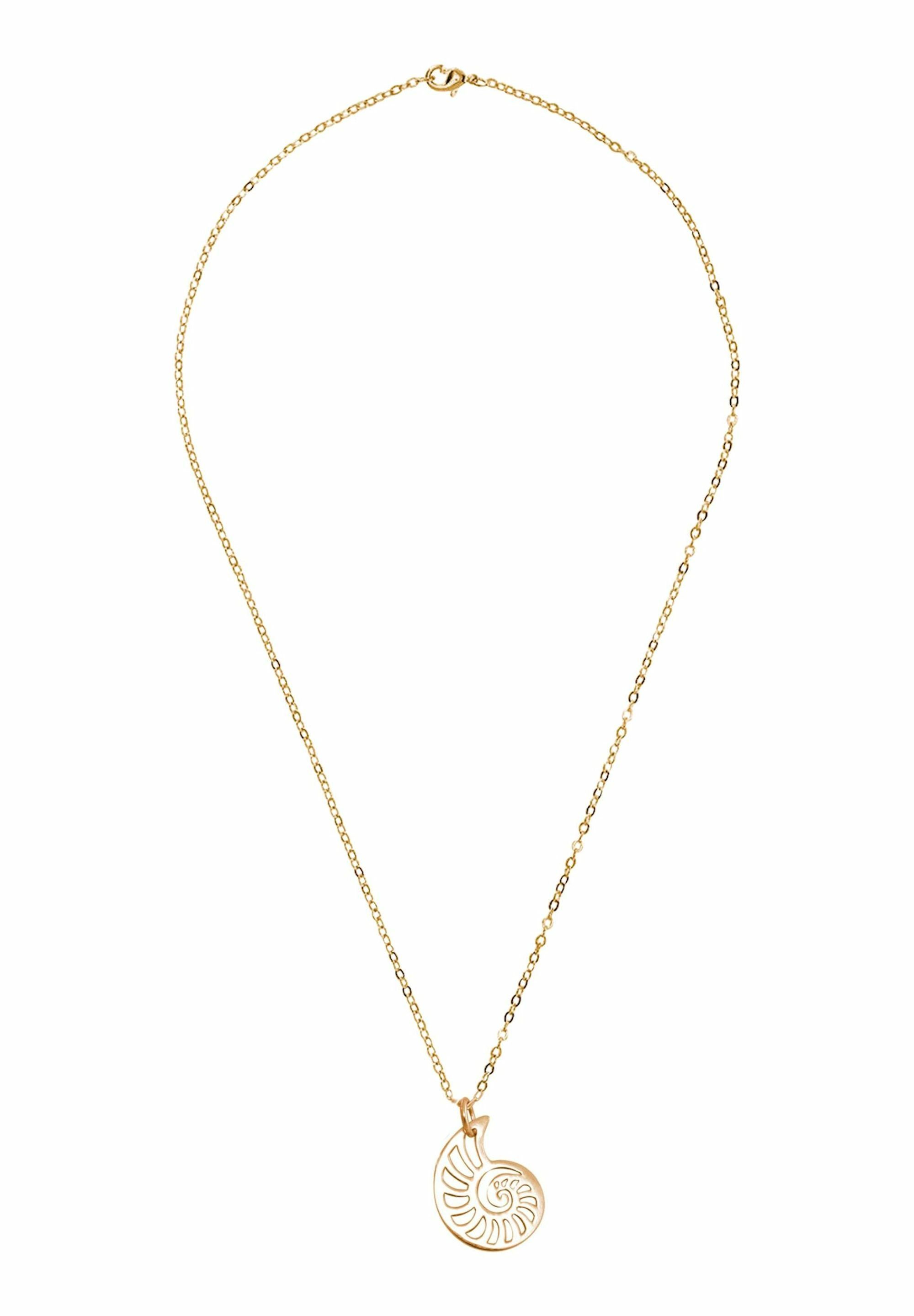 Gemshine Kette mit Anhänger Maritim Nautics Nautilus Muschel gold coloured | Halsketten