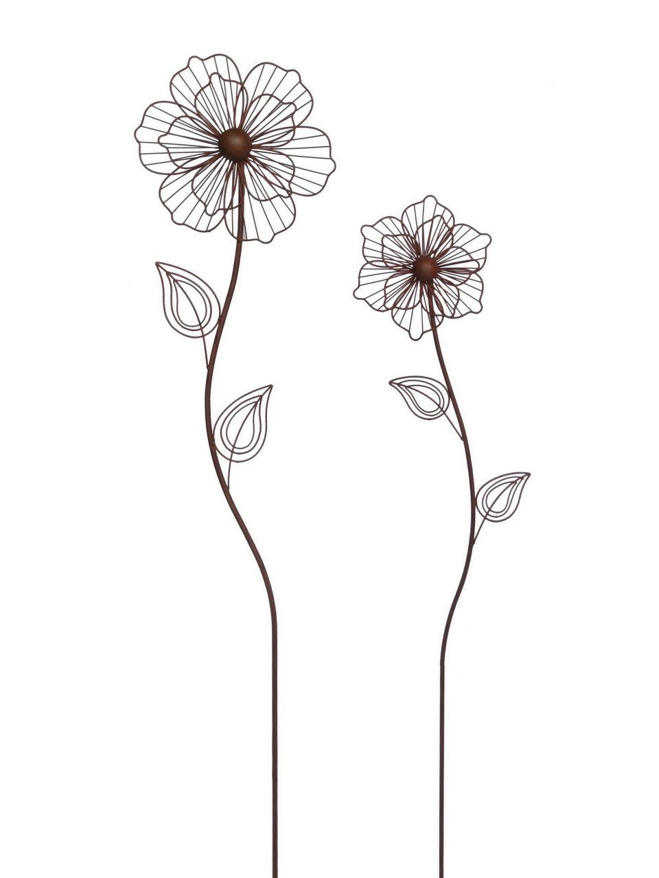 SKARAT Gartenstecker Blume Aus Edelstahl – Rostfrei, Mit Dunkelblauer Echtglas-Perle, Made In Germany, 34 Cm Hoch