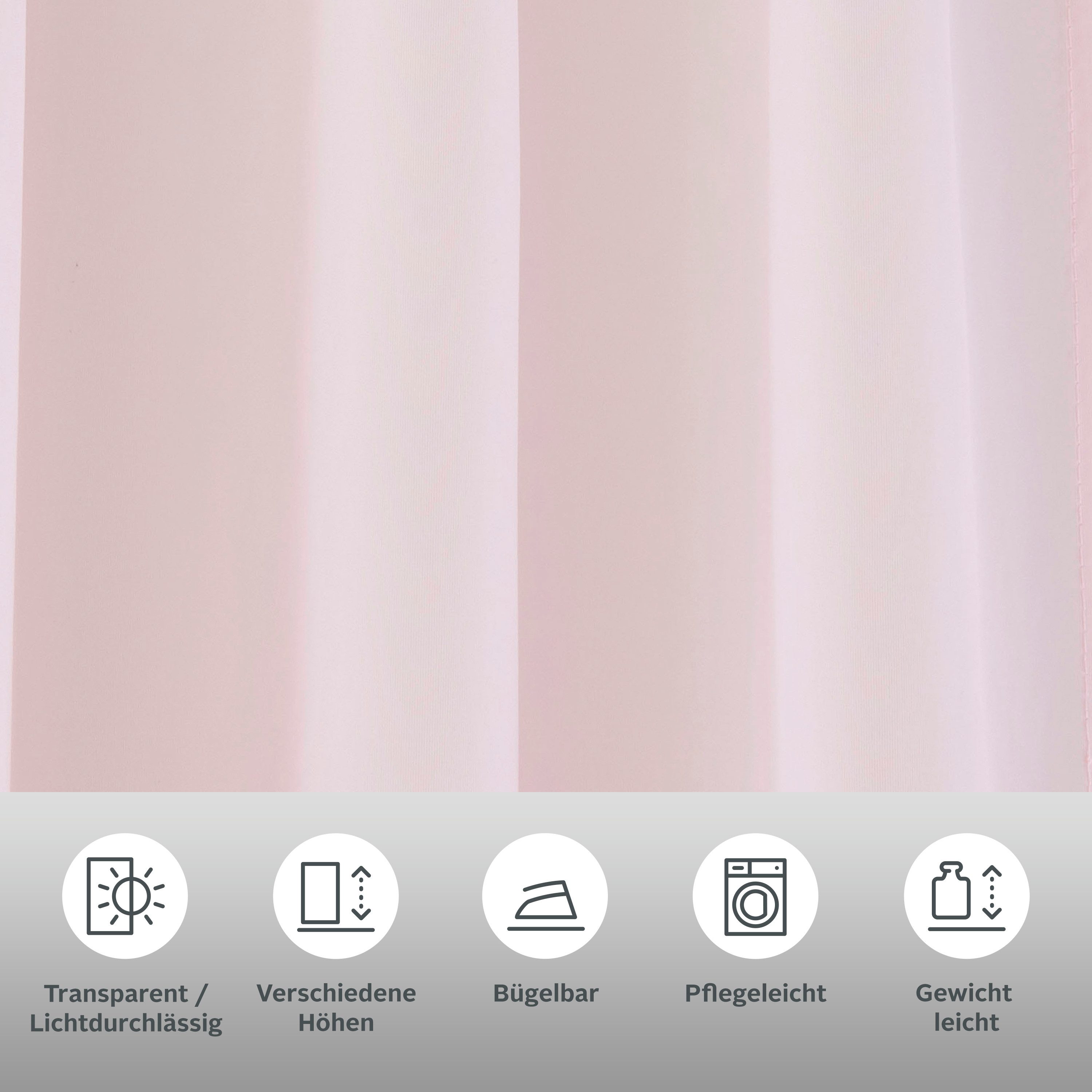 OTTO home Gardine XANA (1 St), Schlaufen, transparent, Voile, Bestseller, einfarbig, 1 Schal, pflegeleicht, preiswert!