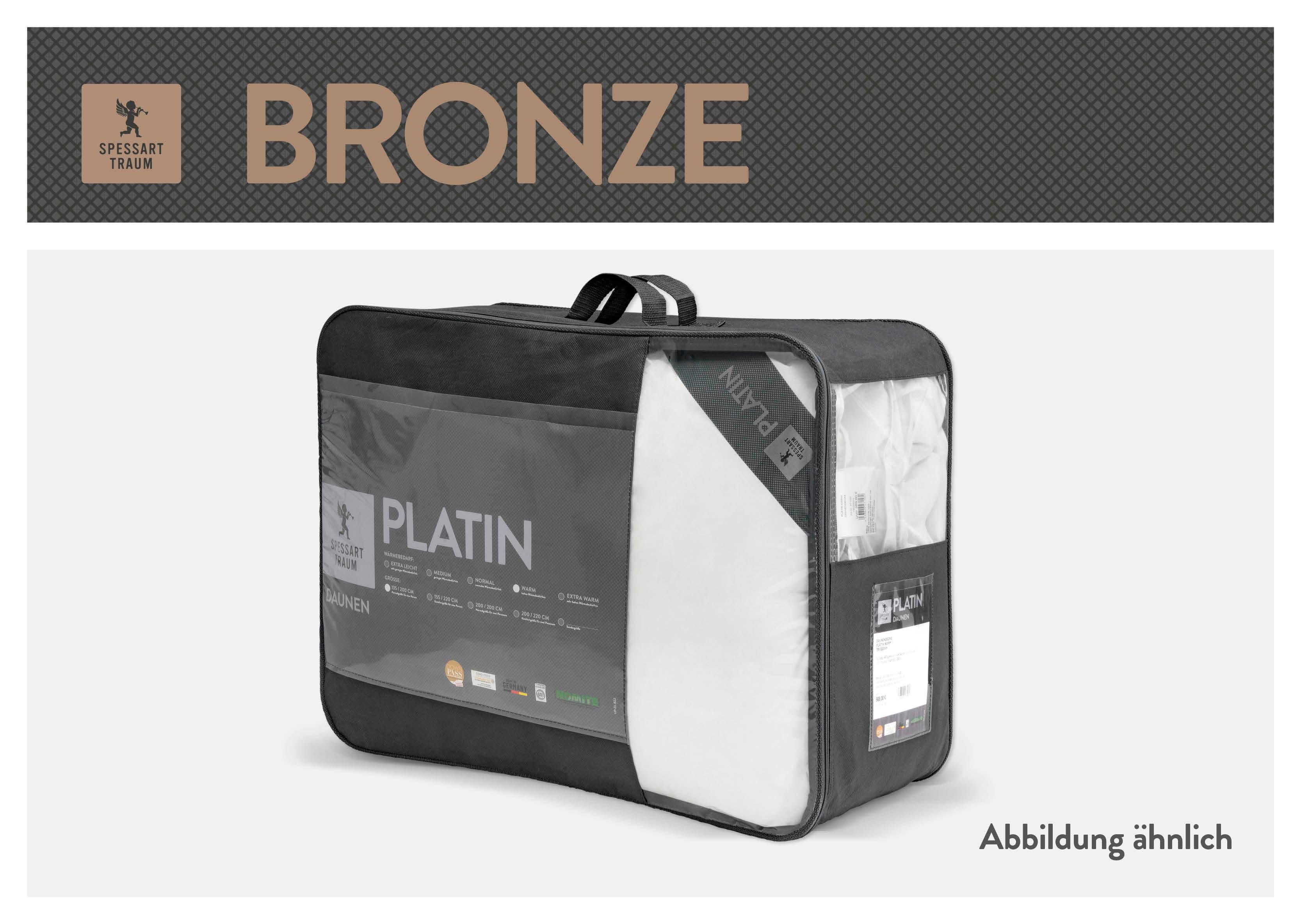 SPESSARTTRAUM Daunenbettdecke Bronze, Füllung: 90% Daunen, 10% Federn, Bezug: 100% Baumwolle, hergestellt in Deutschland, allergikerfreundlich