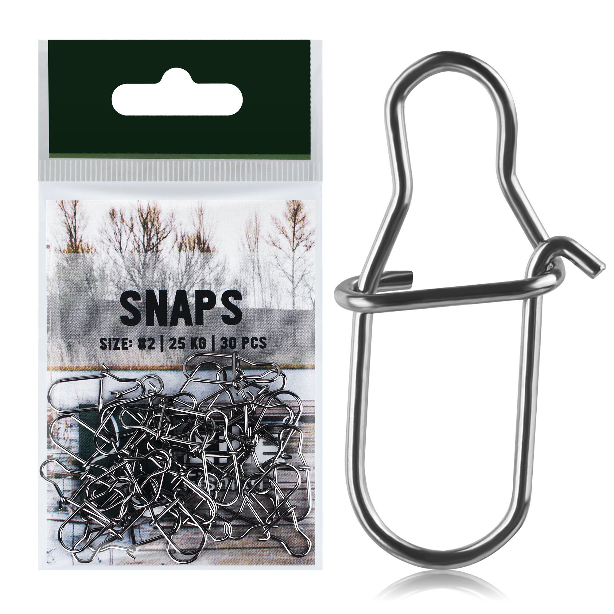 Angelwirbel Karabiner Snaps Set 30 Stück Angelwirbel Gr. #2 25kg Zander & Hecht