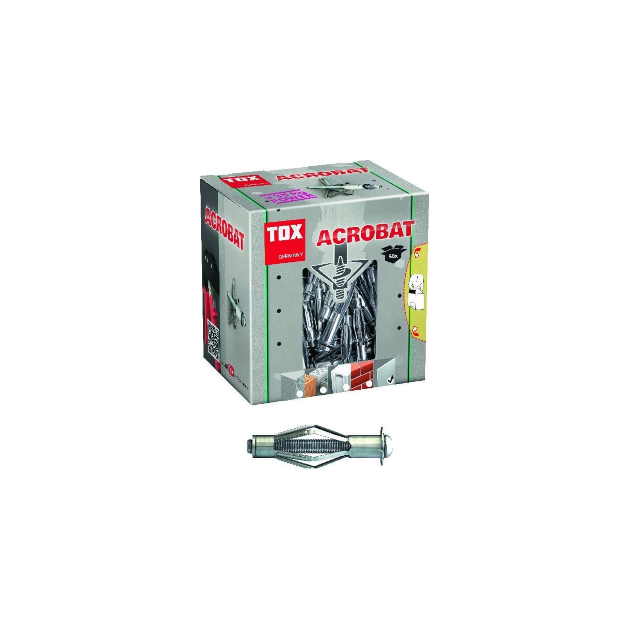 Tox Dübel-Set TOX Metall-Hohlraumdübel Acrobat M4x38 mm 50 Stk