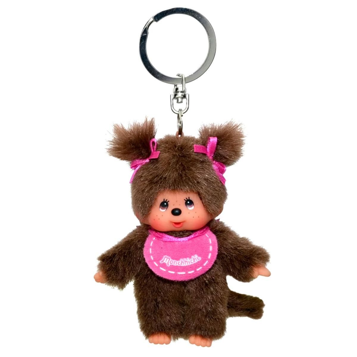 Monchhichi Plüschfigur Mädchen rosa Anhänger 10 cm Monchhichi Sekiguchi Schlüsselanhänger