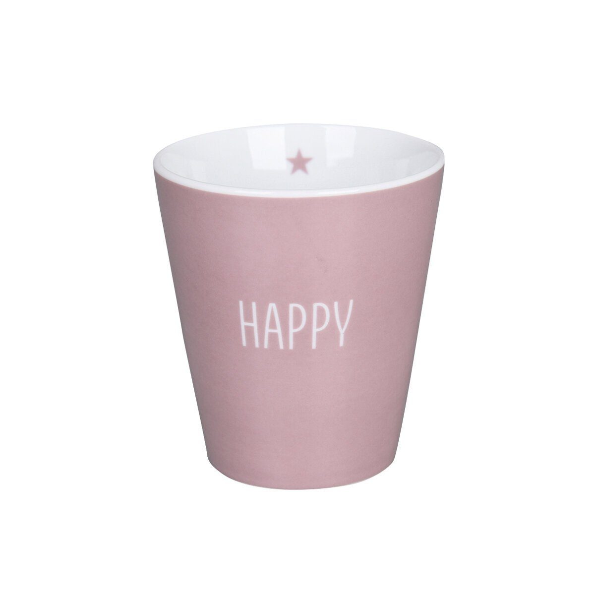 Krasilnikoff Becher Happy Mug Happy, Porzellan rosa | Becher