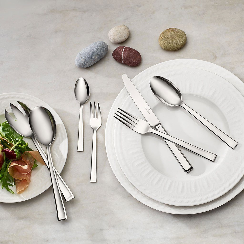 Villeroy & Boch Besteck-Set Victor Tafelbesteck 68tlg. 44x29x9cm (68-tlg), 12 Personen, Edelstahl, Edelstahl, 68 Stck, spülmaschinenfest