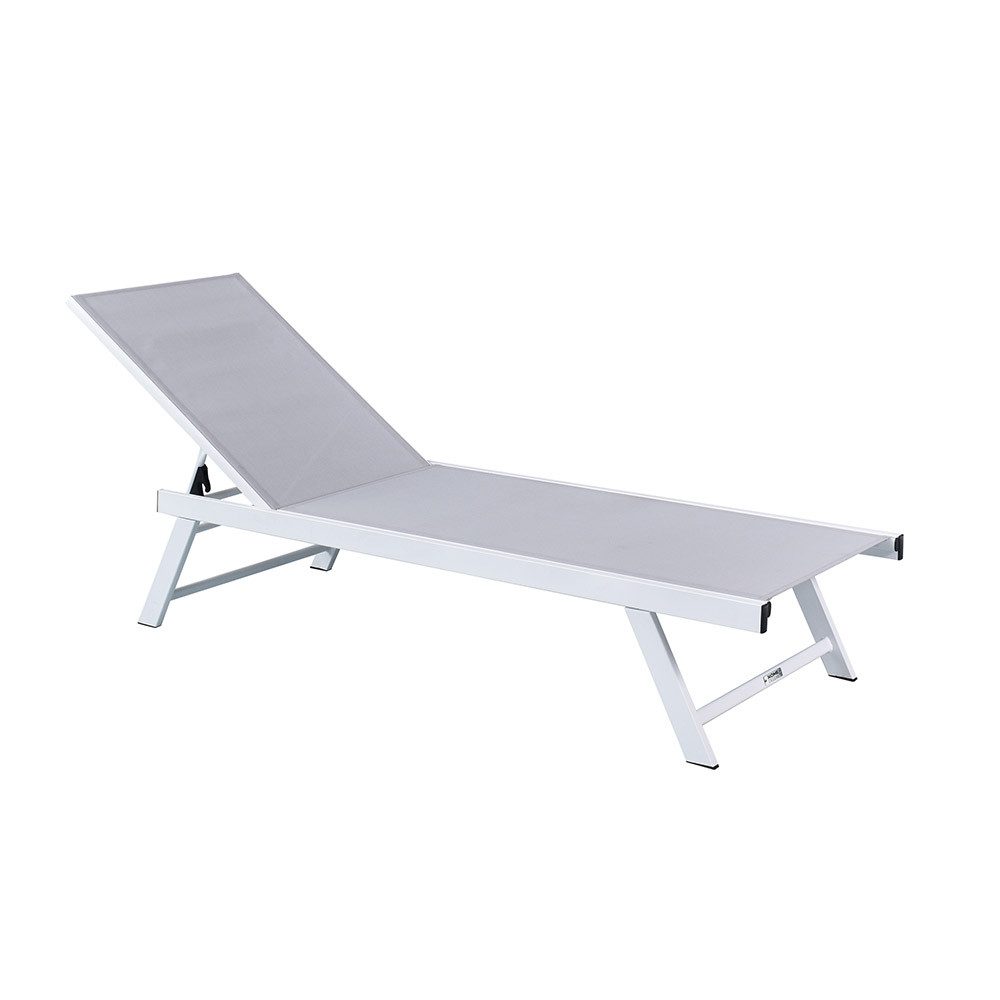 HOME DELUXE Gartenliege NAILEA - 192 x 60 x 32–96 cm, verstellbare Rückenlehne, Liegestuhl, Aluminium-Liege