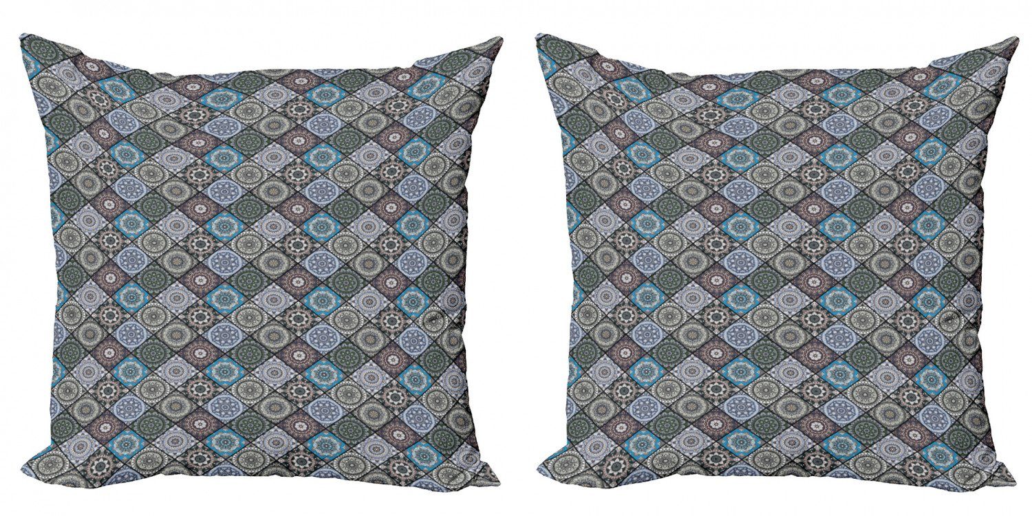 Kissenbezüge Modern Accent Doppelseitiger Digitaldruck, Abakuhaus (2 Stück), marokkanisch Antike Kultur Folk