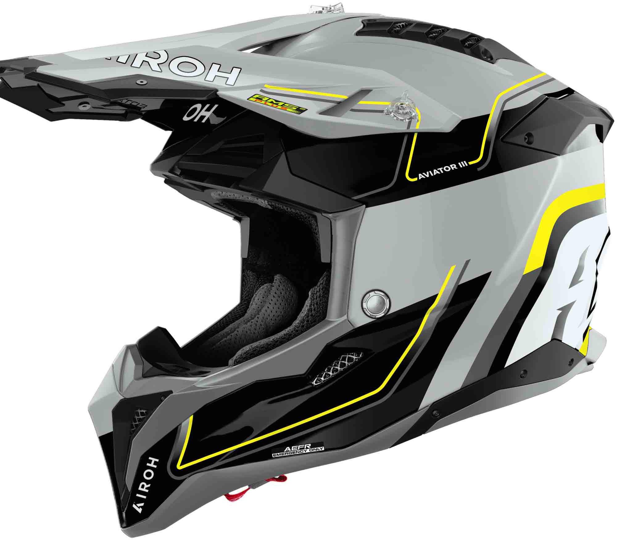 Airoh Motocrosshelm Aviator 3 Leader Motocross-Helm, Vorbereitet Für Kommunikationssystem,geeignet Brillenträger,integ