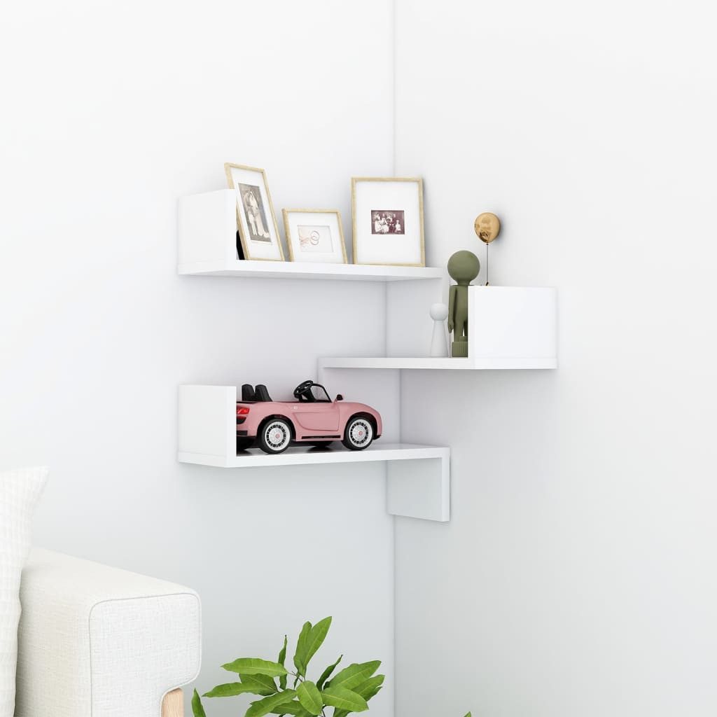 vidaXL Eckregal Wand-Eckregal Weiß 40x40x50 cm günstig online kaufen