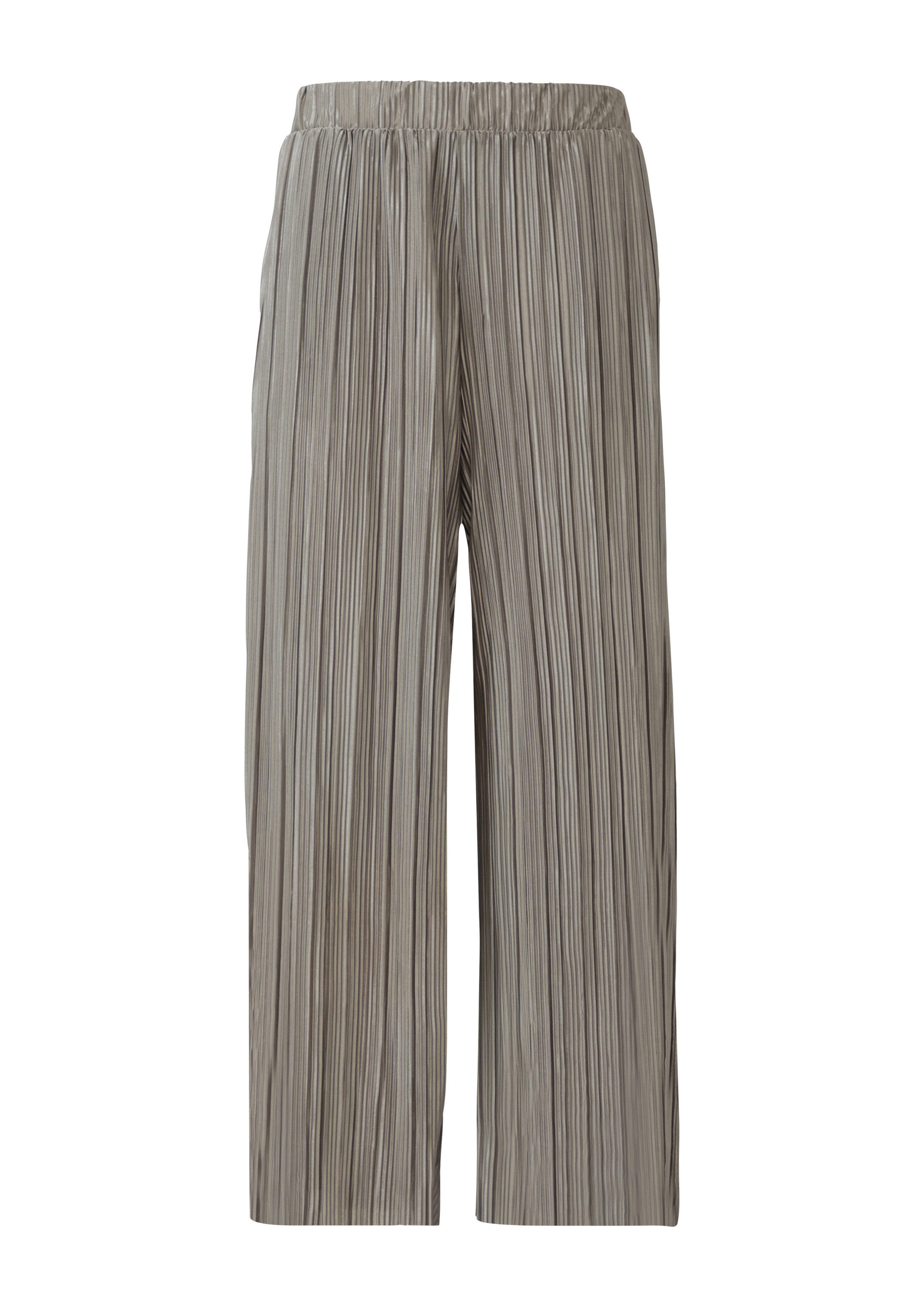 QS Chinos Hose Plissierte Wide-Leg-Hose günstig online kaufen