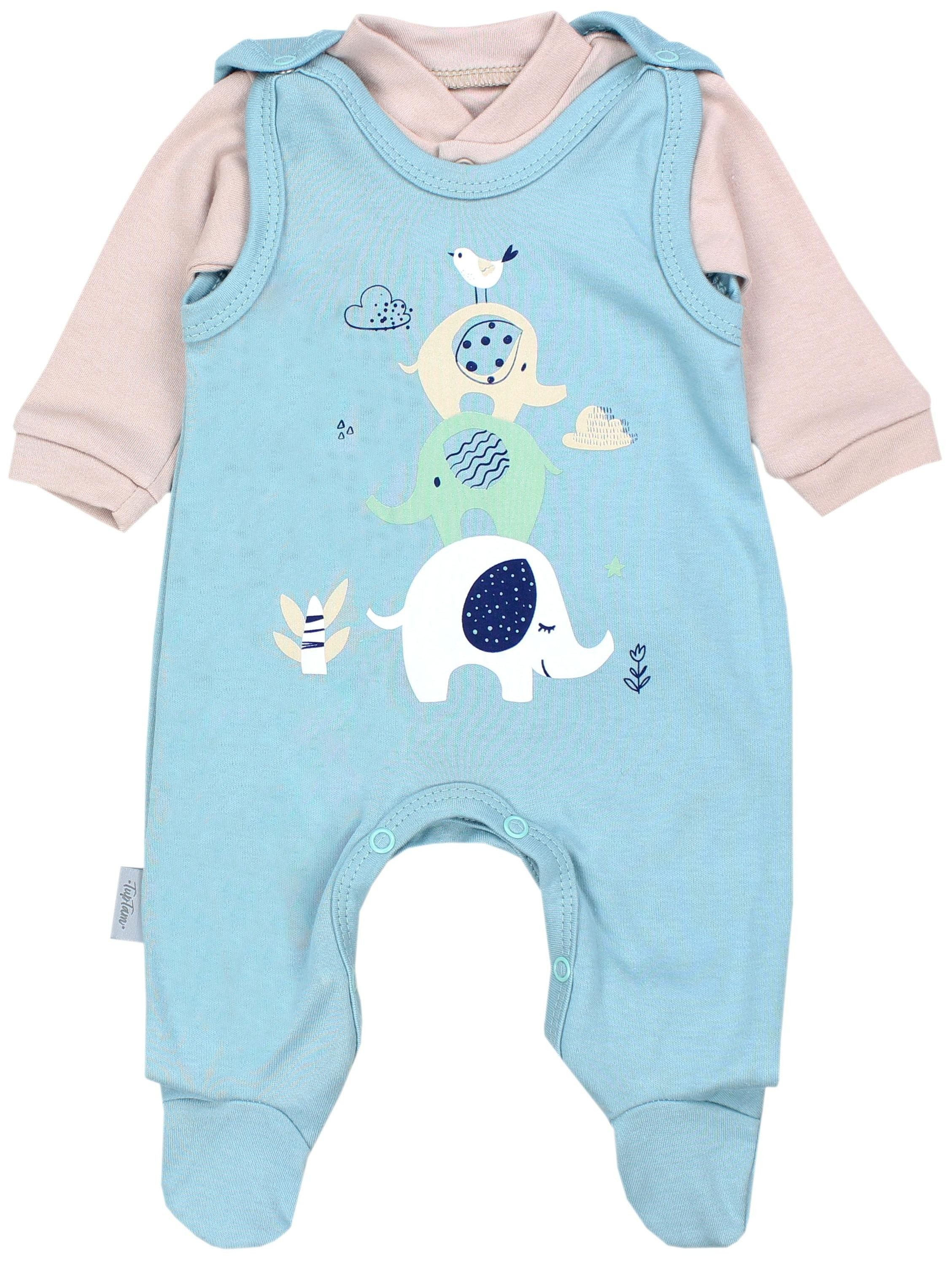 Strampler TupTam Baby Mädchen Jungen Strampler mit Langarmshirt Aufdruck Spruch