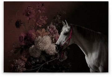 A.S. Création Leinwandbild horses, Tiere (1 St), Keilrahmen Bild Blumen Floral Pferd