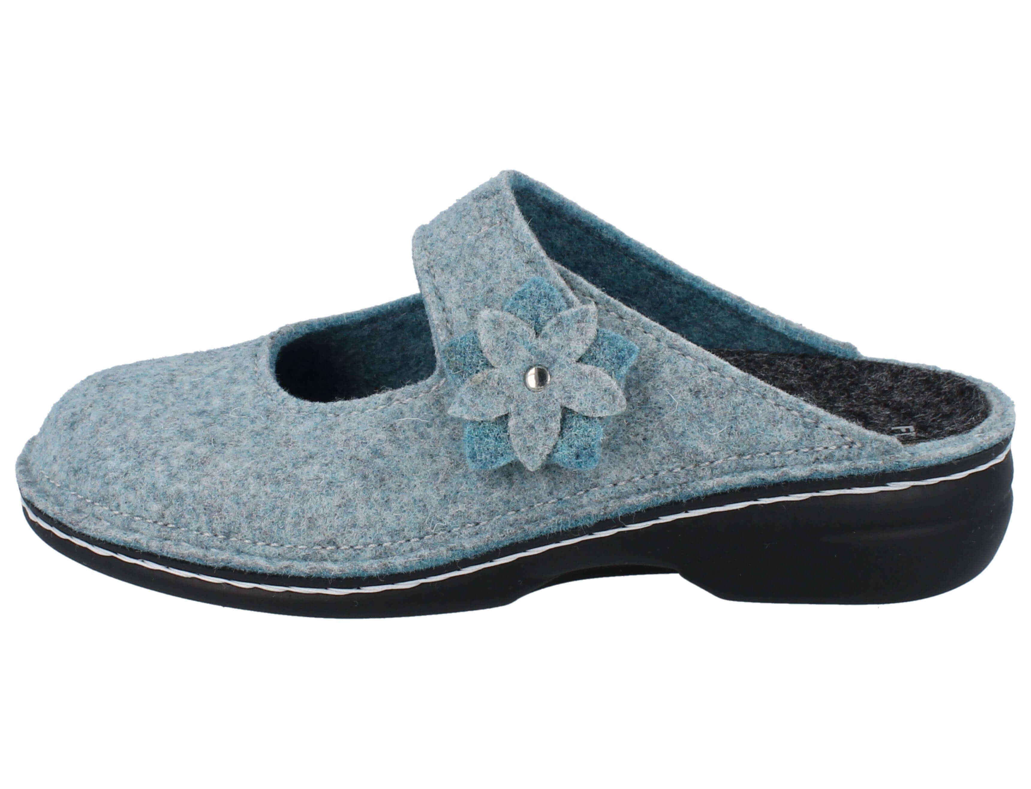 Finn Comfort FINN COMFORT Arlberg Damen Hausschuhe hellblau Filz - Größe: 38 Clog Wechselfußbett