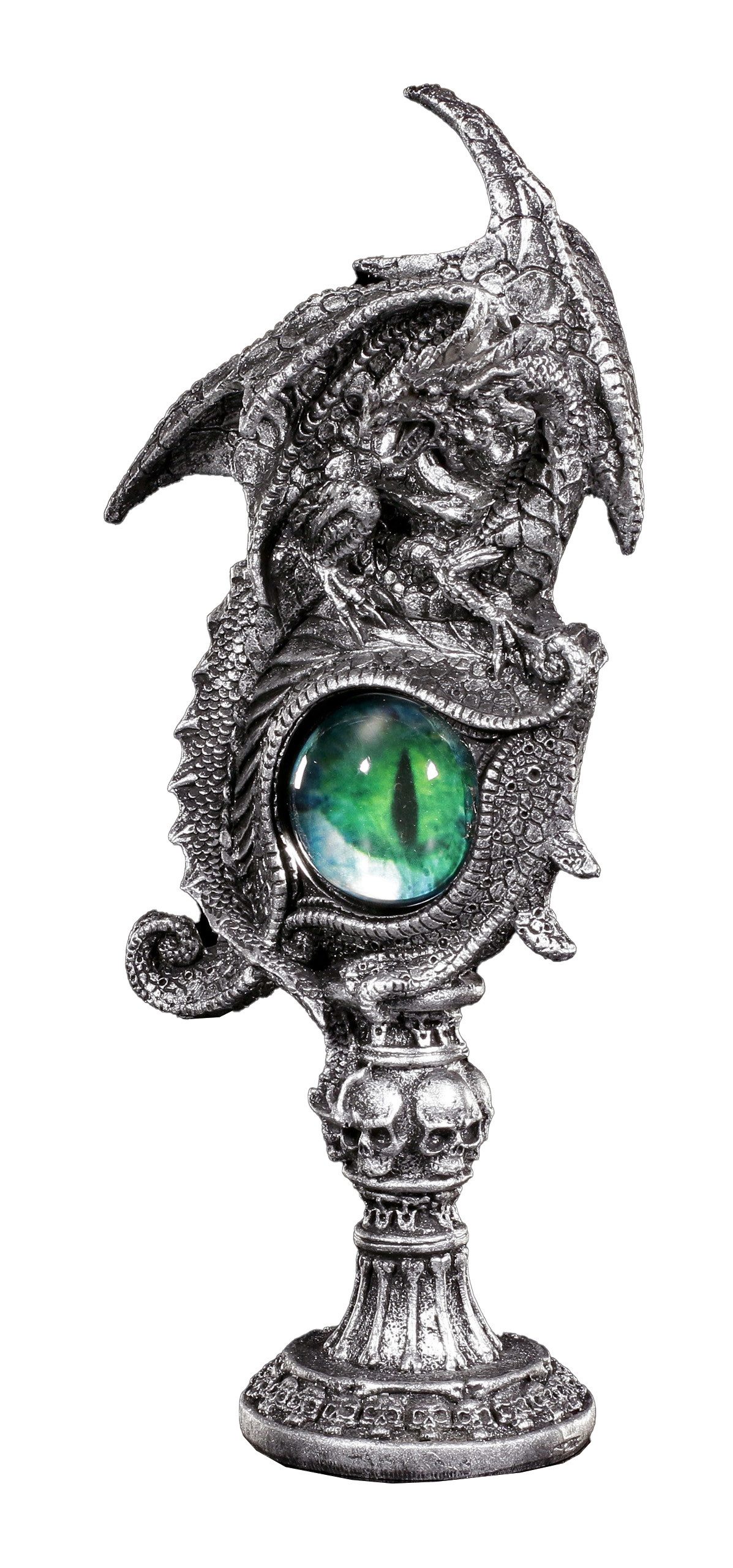 Figuren Shop GmbH Dekofigur Drachen Figur mit grünem Auge - Into your Soul - Fantasy Deko