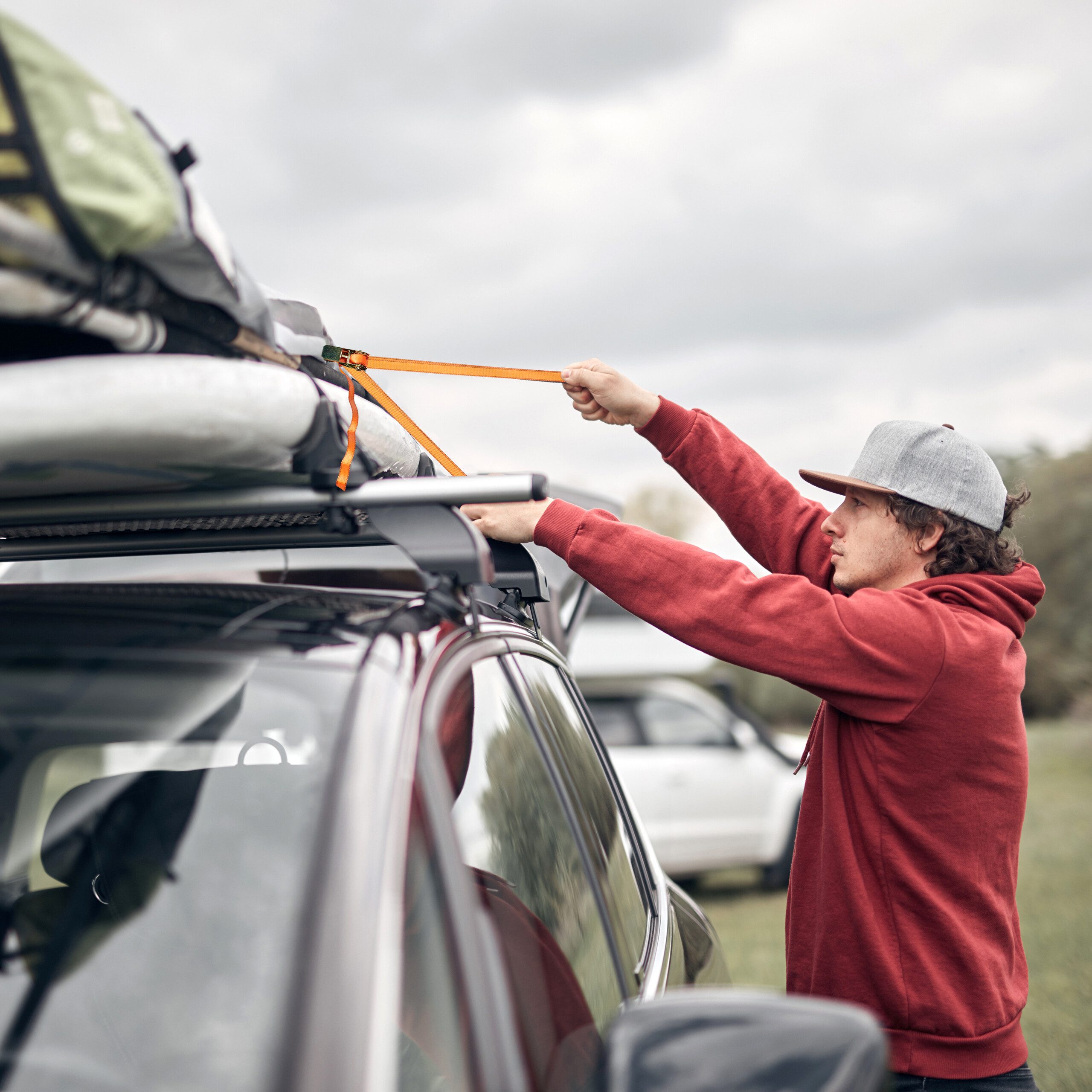 relaxdays Spanngurt Spanngurte mit Ratsche 4er Set 4 m