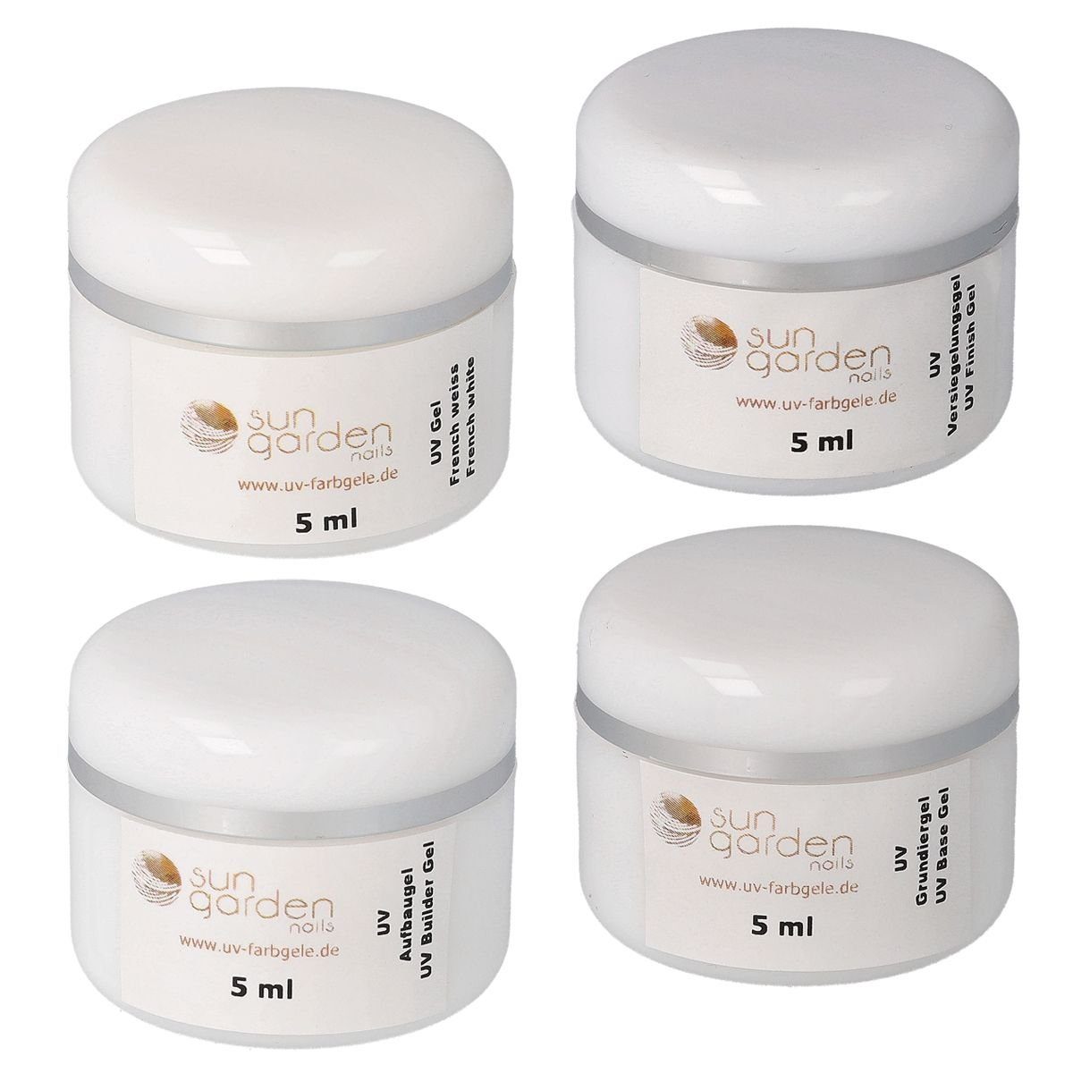 Sun Garden Nails UV-Gel 4 x 5 ml UV Classic Gel Set - Gelnägel Test Set – Bild 2 von 4