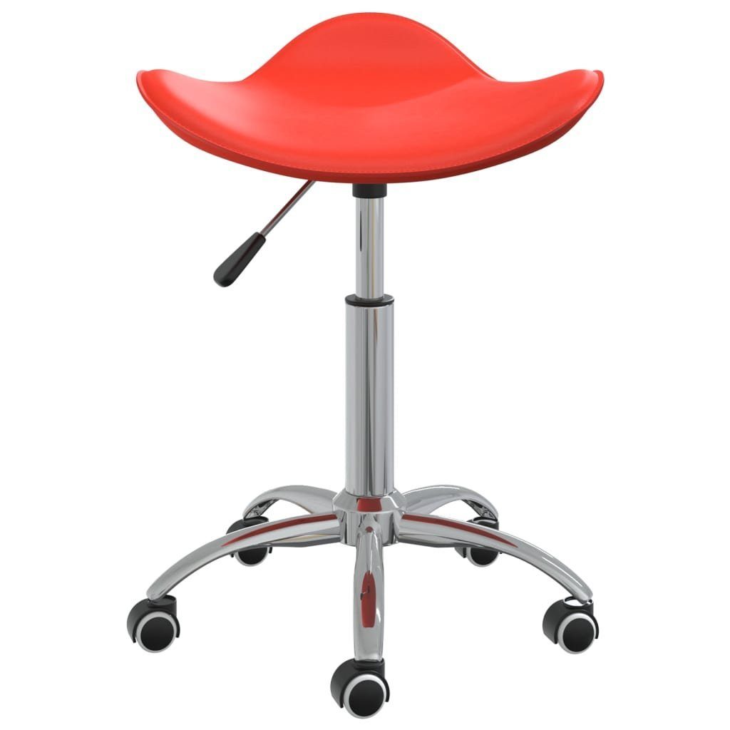 vidaXL Arbeitshocker Friseur Rollhocker Rot Kunstleder
